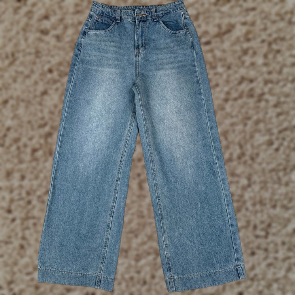 Madewell Madewell Jeans Women 26 Blue Denim Wide-Leg High Rise 26x28 Medium Wash Cotton Blend Womens Size 26" / US 2 / IT 38 - 1 Thumbnail