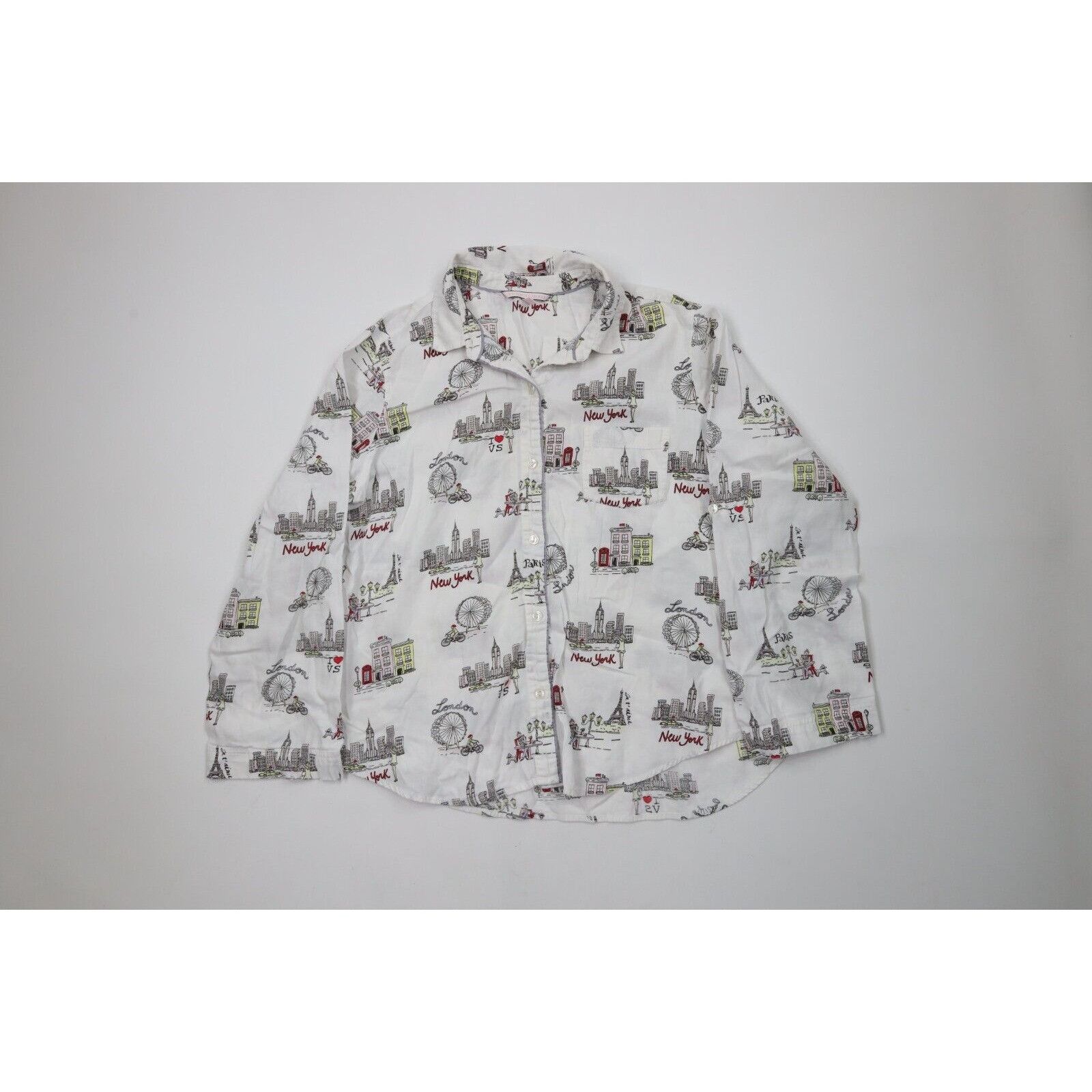 Victoria's Secret × Vintage Vintage Victorias Secret 2 Piece New York London Pajamas Size M / US 6-8 / IT 42-44 - 2 Thumbnail