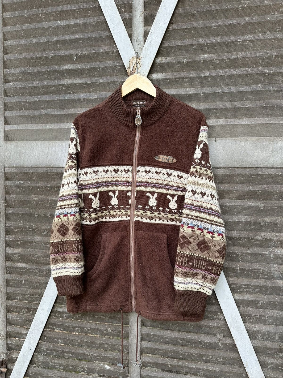 Japanese Brand Agreable Fleece Brown Jacket Size US L / EU 52-54 / 3 - 2 Thumbnail