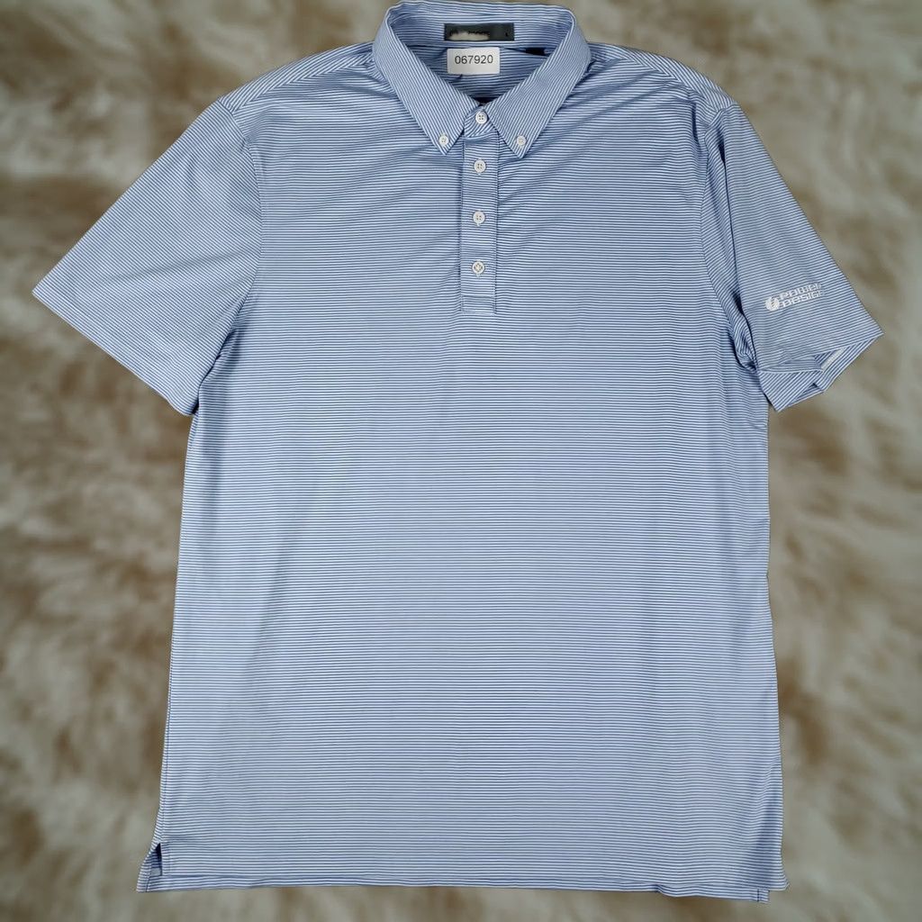 G/FORE G/FORE Polo Shirt Mens L Blue Striped Short Sleeve Golf Polo Shirt Mens Blue Striped Casual Sport Polo Size US L / EU 52-54 / 3 - 1 Thumbnail