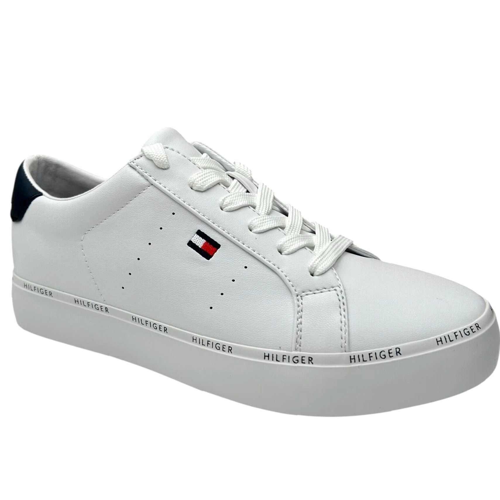 Tommy Hilfiger Tommy Hilfiger Women's Henissly Sneaker Size 7.5 White Lace Up Casual & Stylish Shoes Size US 8 / IT 38 - 3 Thumbnail