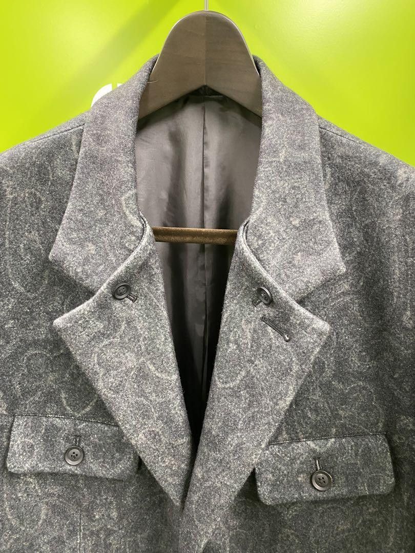 Yohji Yamamoto POUR HOMME 23w INDIAN JACQUARD TRANSFORMING COLLAR JACKET Size US XL / EU 56 / 4 - 3 Thumbnail