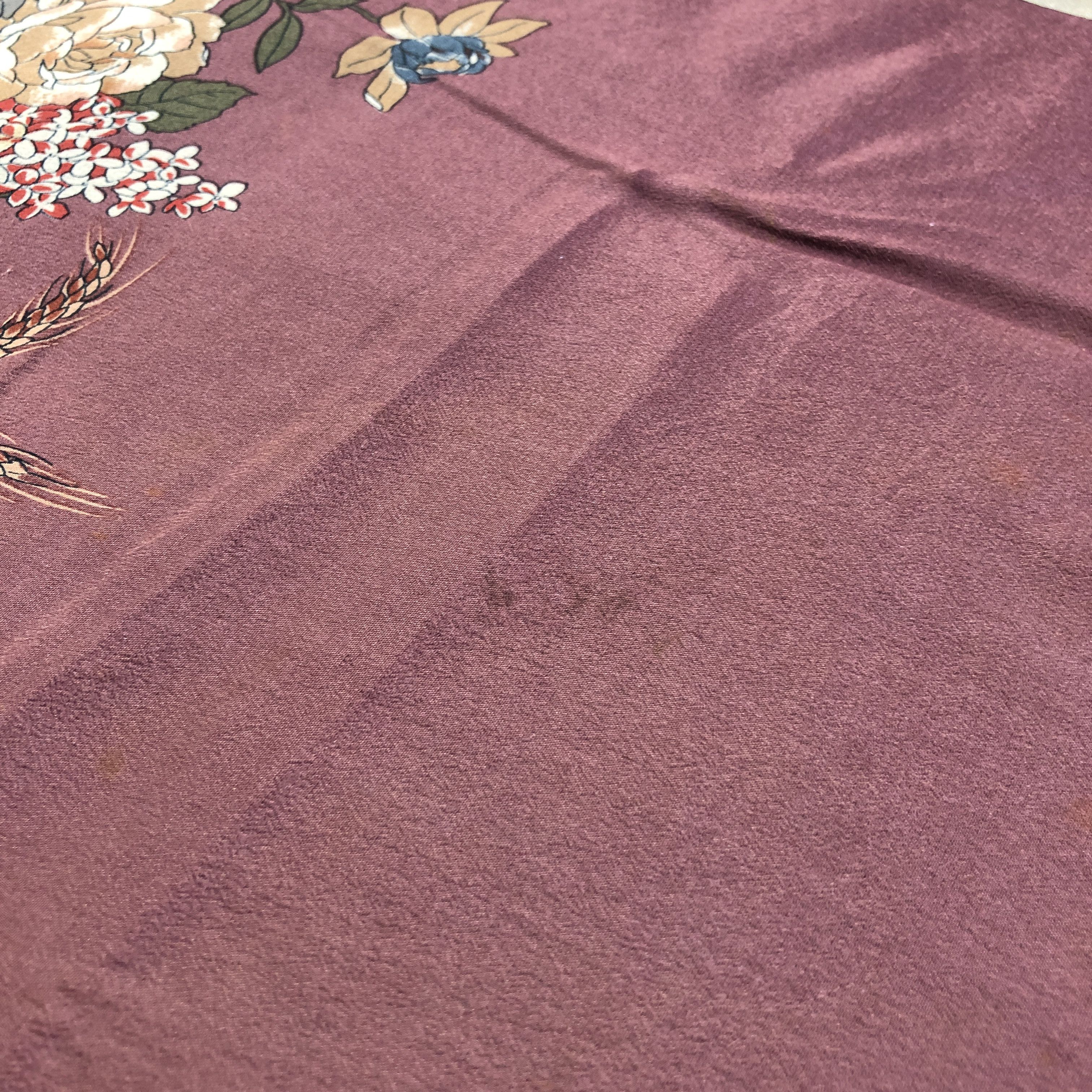 Vintage Belle Mariee Floral Hand Rolled Silk Scarf M968 Size ONE SIZE - 15 Thumbnail