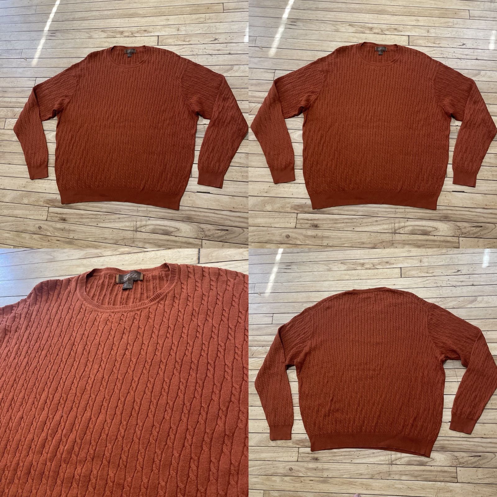 Vintage VINTAGE Tassa Elba Orange Cable Knit Sweater Men L Halloween Fall 90s Baggy Wide Pullover Knit Shirt Mens Size US L / EU 52-54 / 3 - 11 Thumbnail