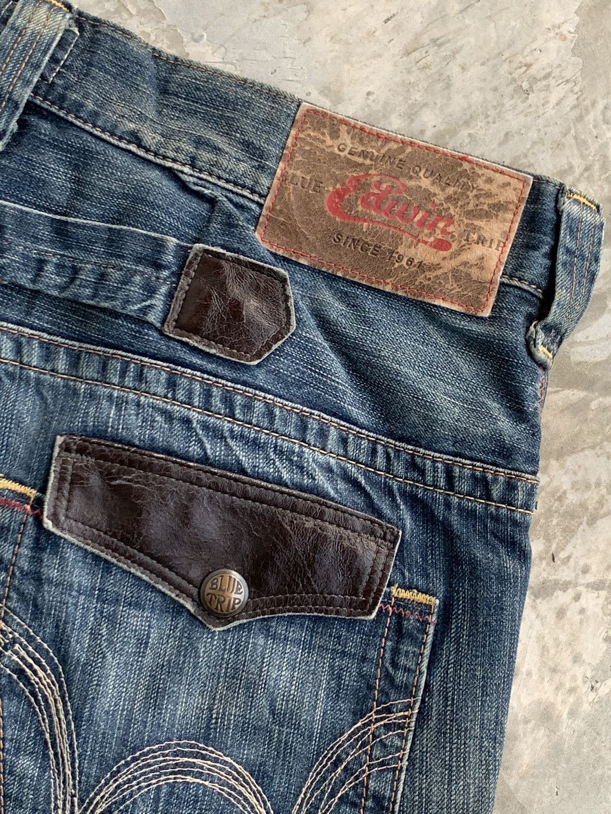 Edwin × Japanese Brand Vintage Edwin Tokyo Japan Blue Trip Size US 36 / EU 52 - 12 Thumbnail