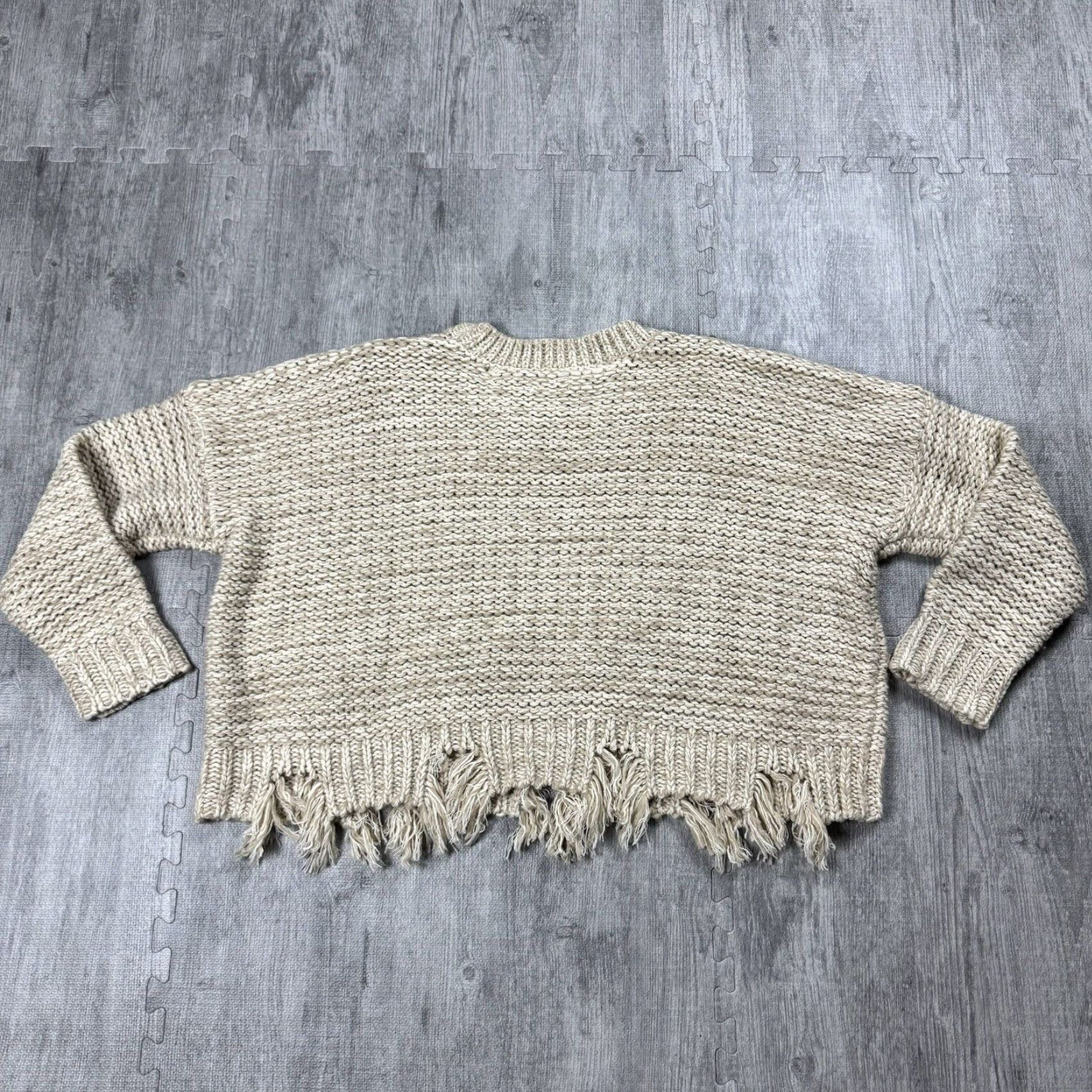 Ramy Brook Ramy Brook Oversized Chunky Knit Sweater Women’s Medium Beige Cable-Knit Long Sleeve Size M / US 6-8 / IT 42-44 - 6 Thumbnail