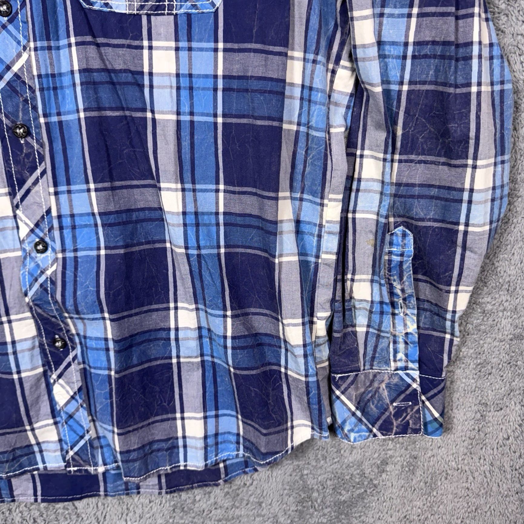Affliction VINTAGE Affliction Shirt Mens 2XL Blue Size US XXL / EU 58 / 5 - 4 Thumbnail