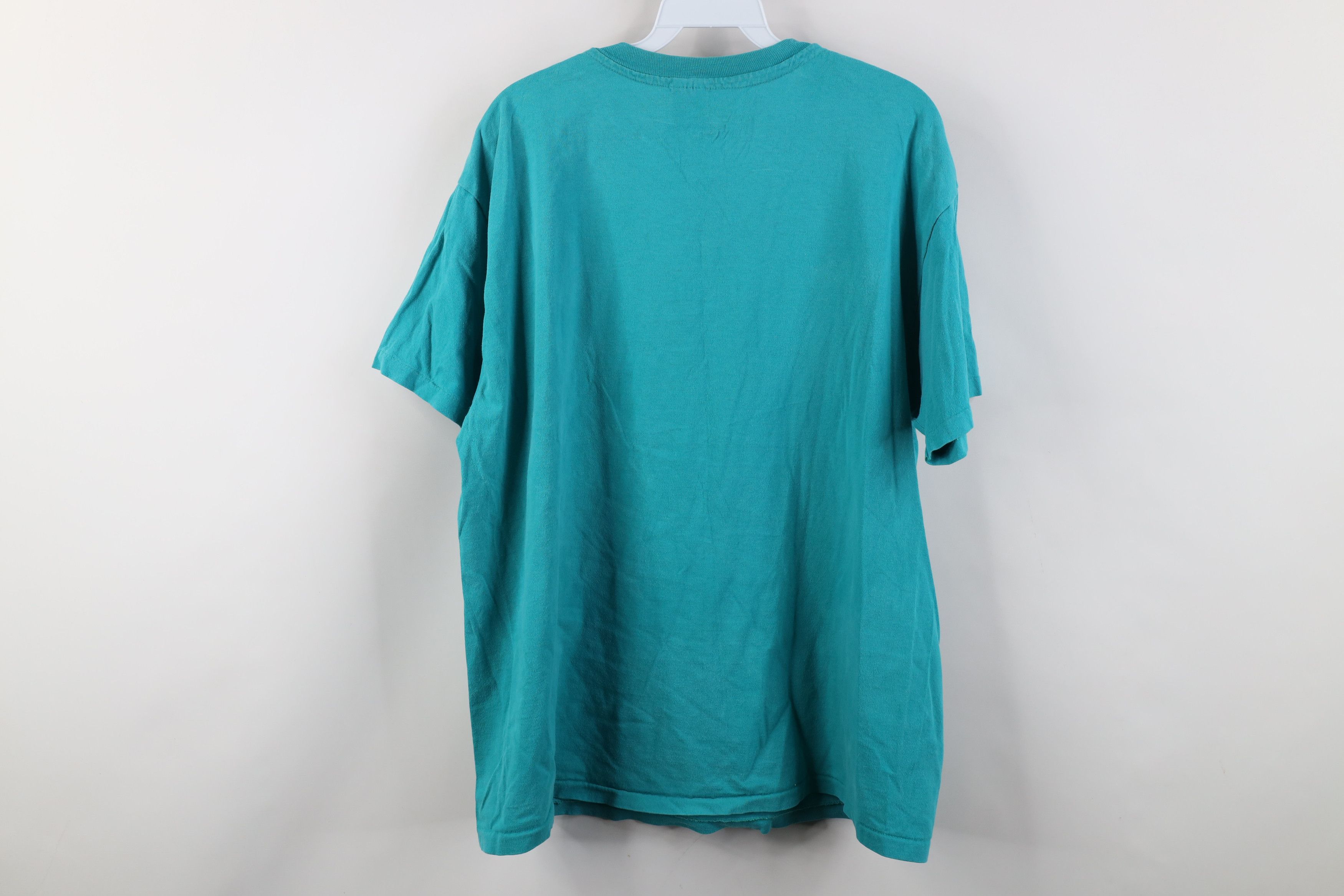 Vintage Vintage 90s Streetwear Short Sleeve T-Shirt Teal Cotton USA Size US XL / EU 56 / 4 - 12 Thumbnail