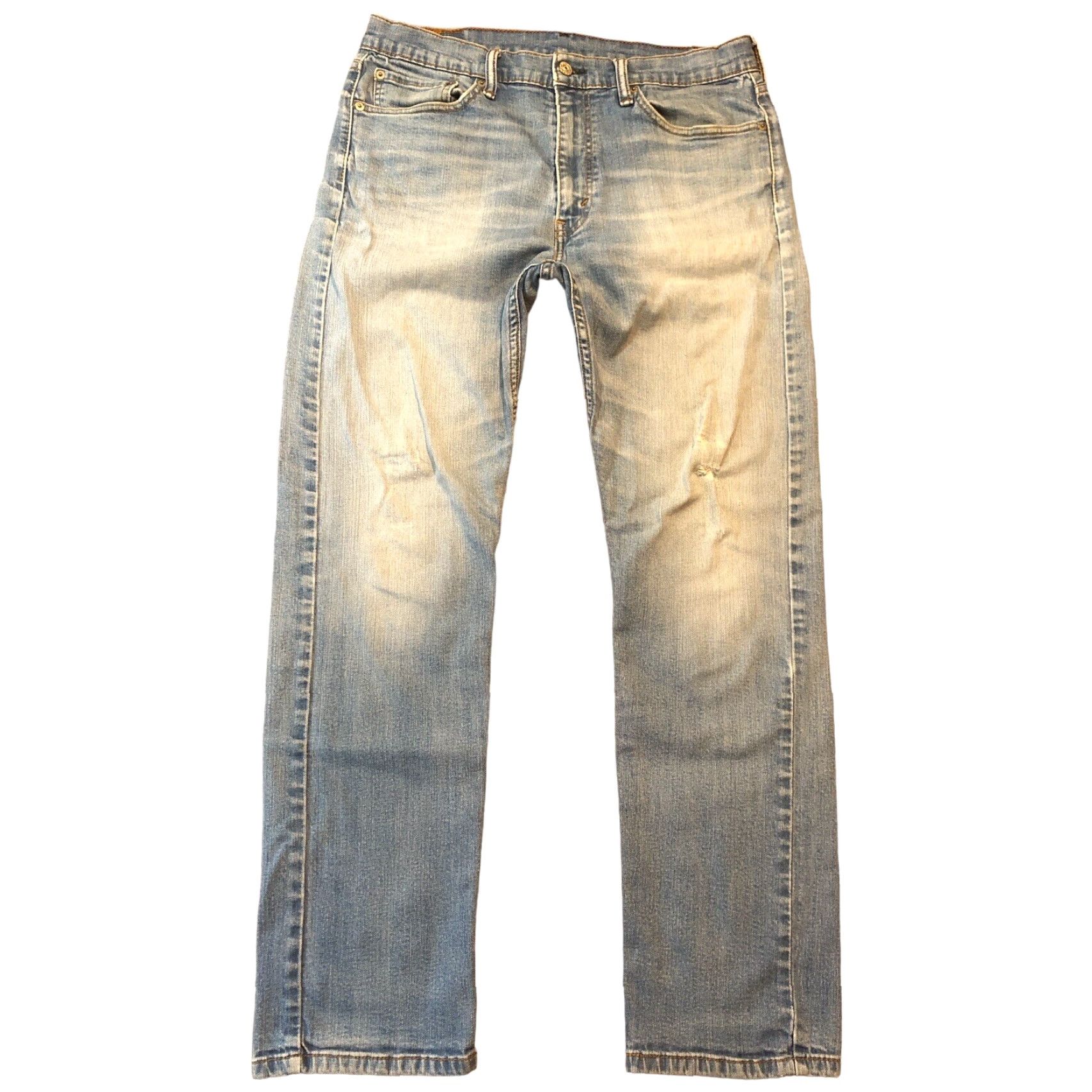 Levi's Levi's 513 Slim Straight Jeans Mens 34x32 Light Blue Denim 5-Pocket Zip Belt Loops Regular Straight Cotton Blend Classic Western 90s USA Ranch Car Size US 34 / EU 50 - 2 Thumbnail