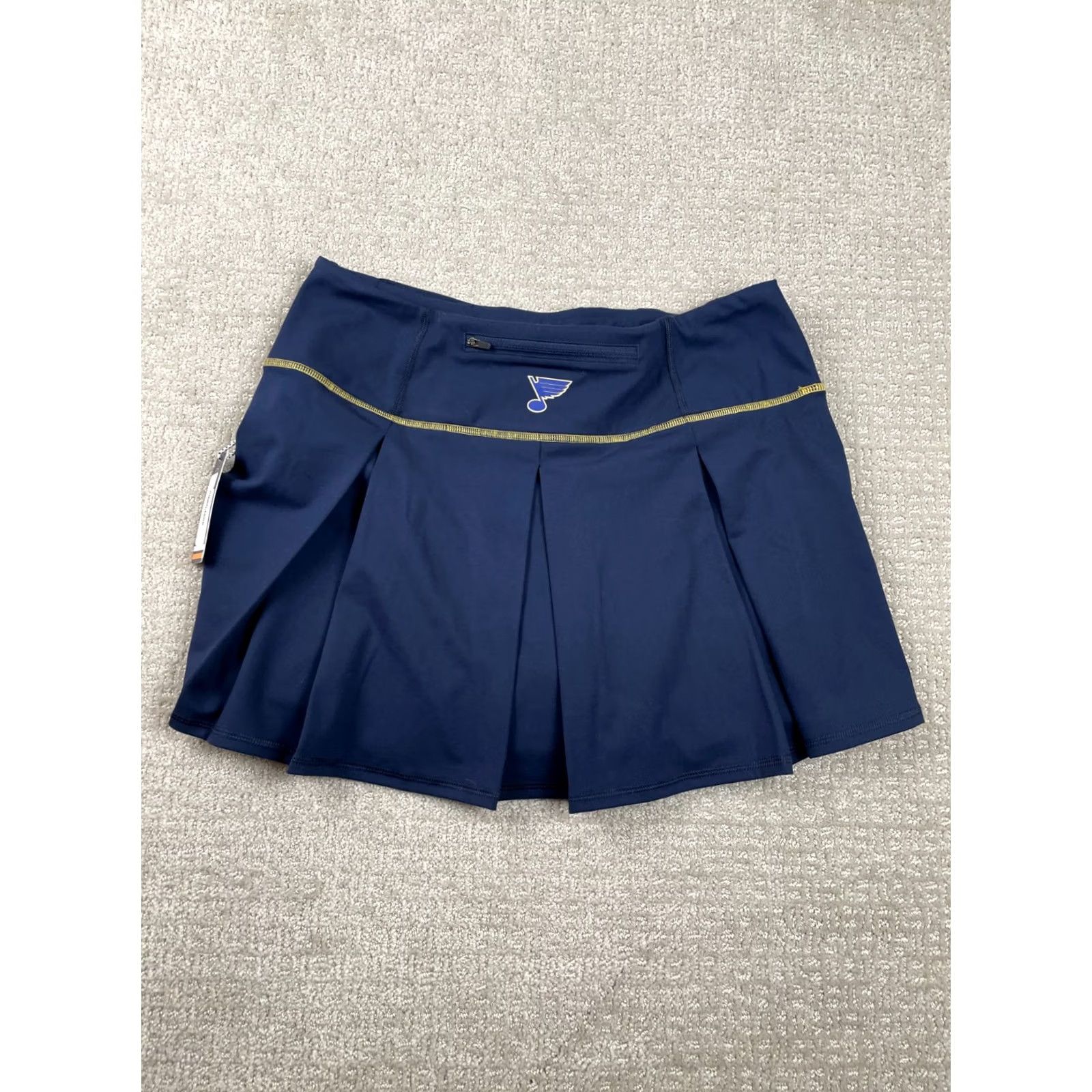Vintage NWT Saint Louis Blues Skort Womens Large Navy Gold Lined Skirt Performance Size 36" / US 14 / IT 50 - 6 Thumbnail