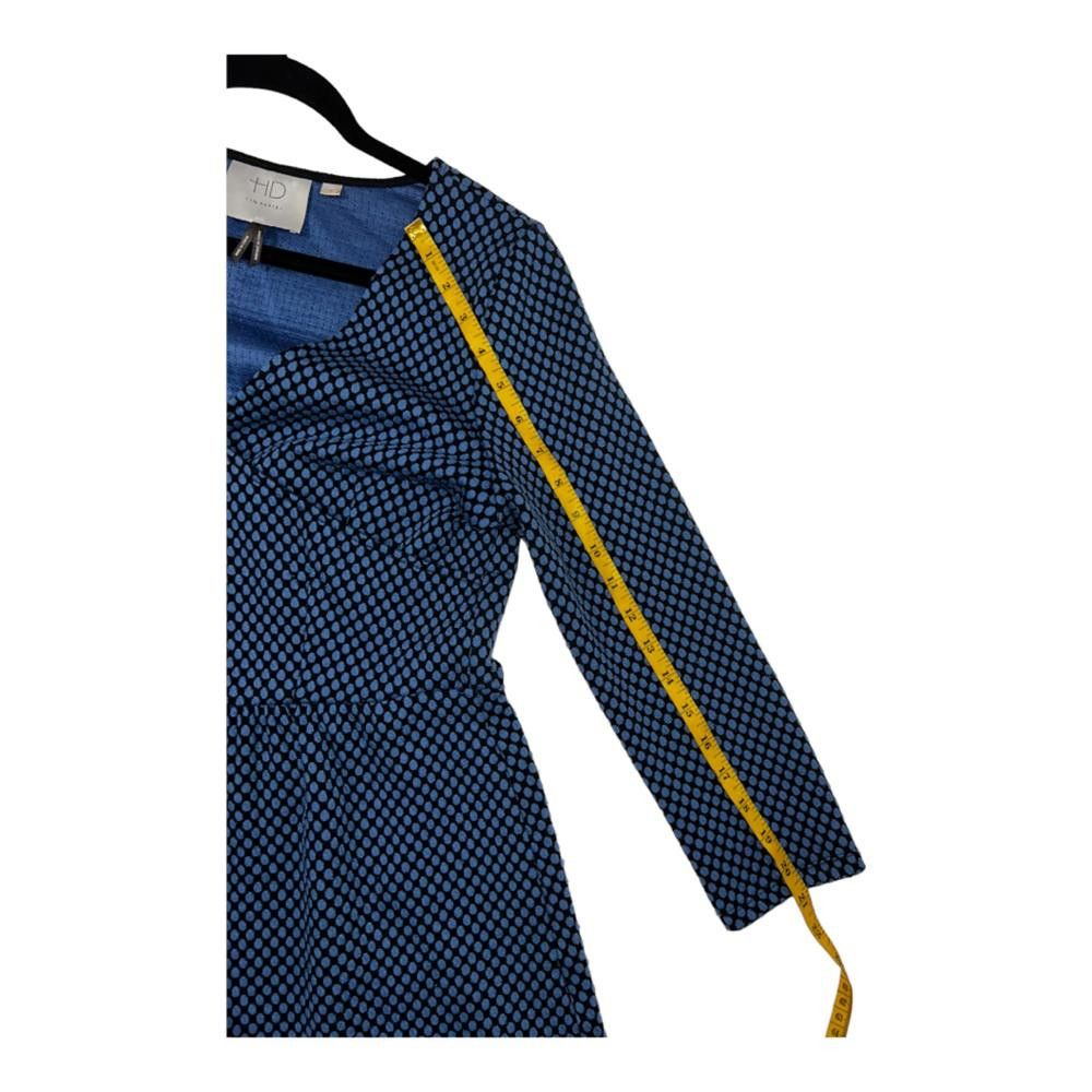 Designer Anthropologie l HD In Paris Blue Black Skater Dress Medium Size M / US 6-8 / IT 42-44 - 8 Thumbnail