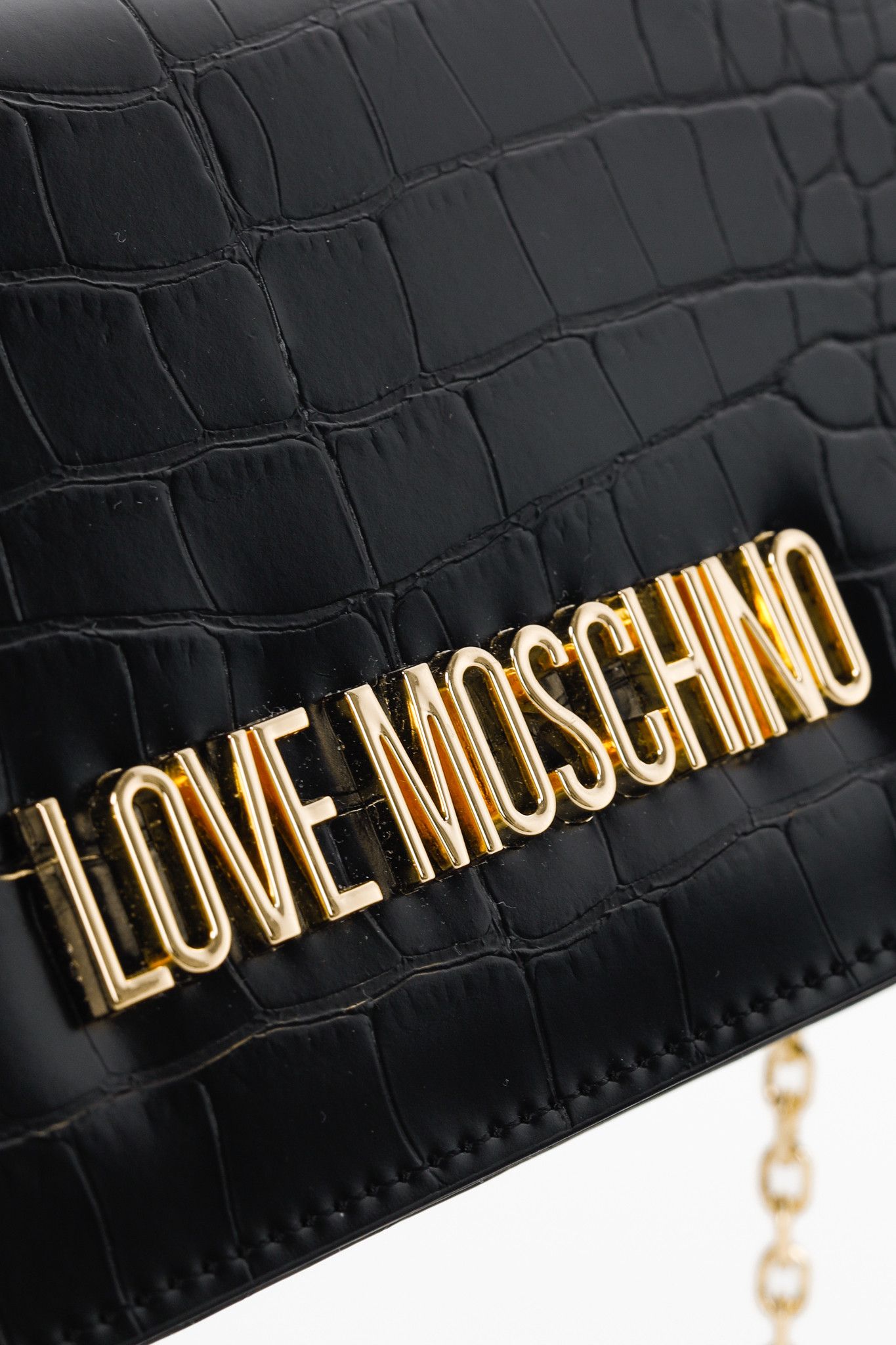 Love Moschino Love Moschino Nero PU Croco Flap Crossbody Bag Size ONE SIZE - 8 Thumbnail