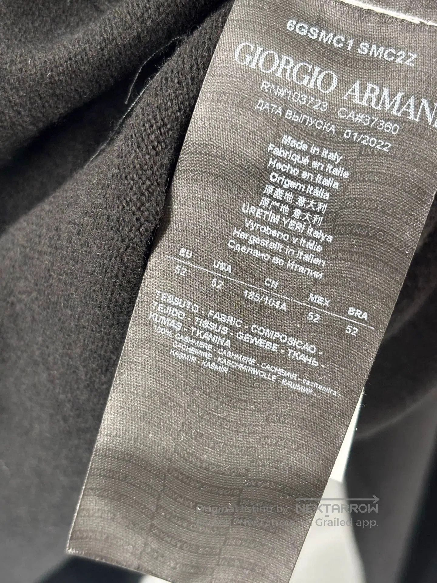 Emporio Armani giorgio armani men's black cashmere sweater. Size US M / EU 48-50 / 2 - 5 Thumbnail