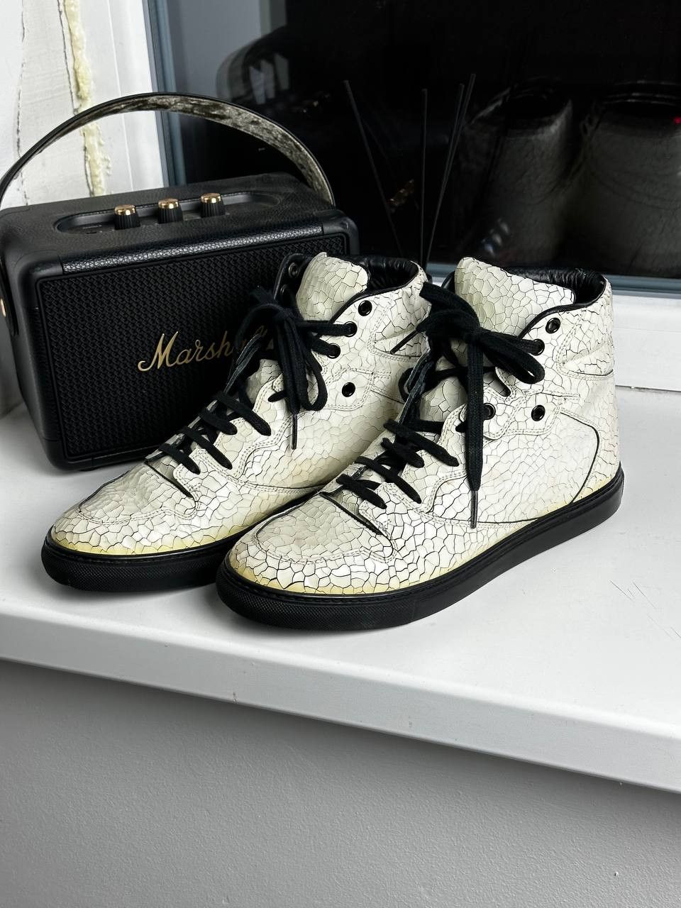 Balenciaga Balenciaga High Top Trainers Snake Skin Cracked Size 7.5 Size US 7.5 / EU 40-41 - 1 Thumbnail
