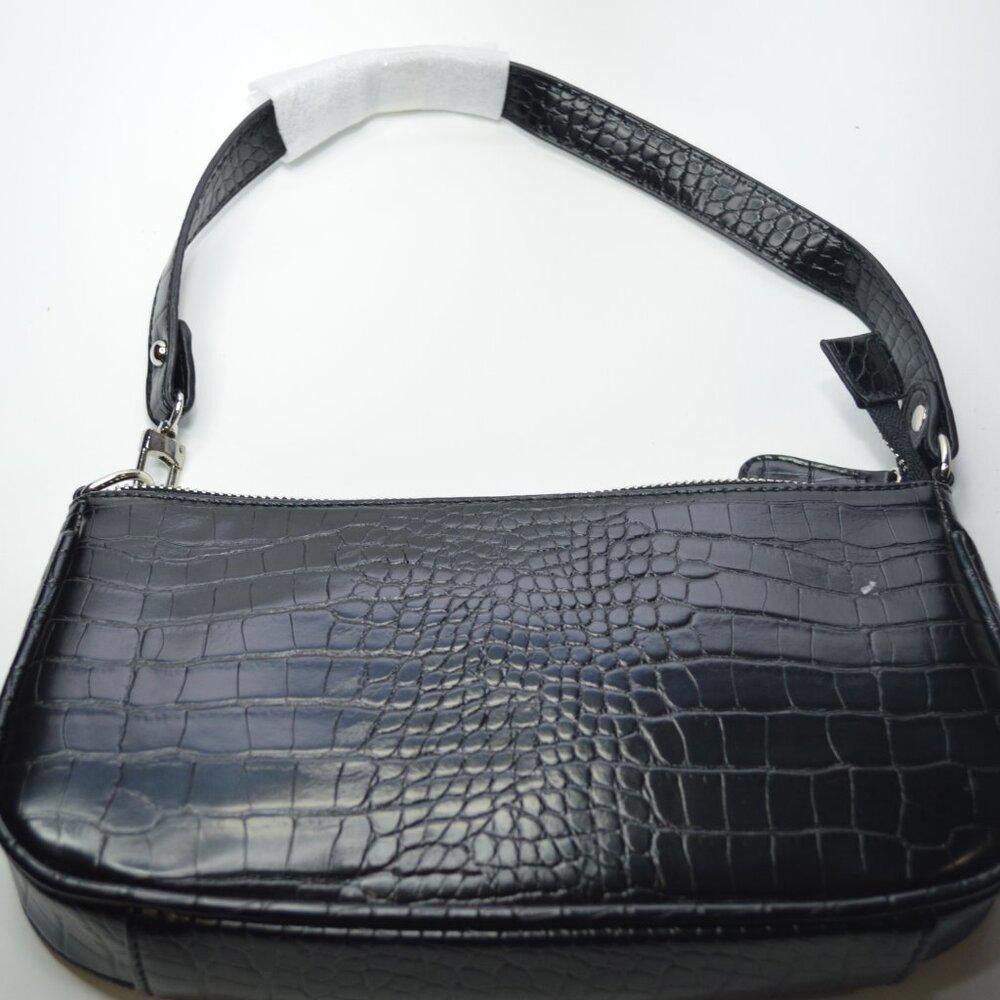 Designer Black Croc-Embossed Mini Shoulder Bag Size ONE SIZE - 2 Thumbnail