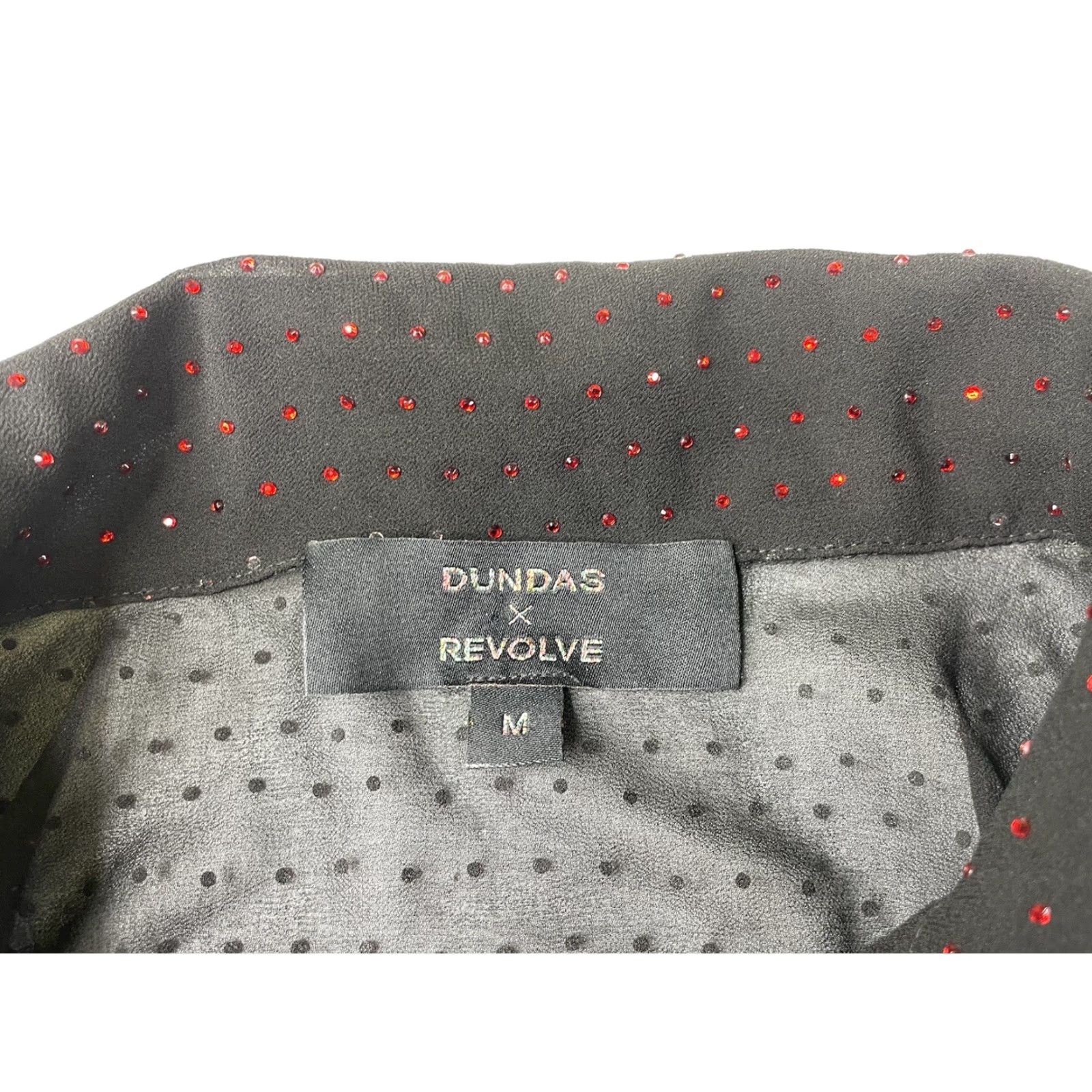 Vintage DUNDAS x REVOLVE DELIRIUM BODYSUIT Black Ruby Womens M Bodysuit Party/Cocktail Polka Dot Rhinestone One-Piece Size M / US 6-8 / IT 42-44 - 3 Thumbnail