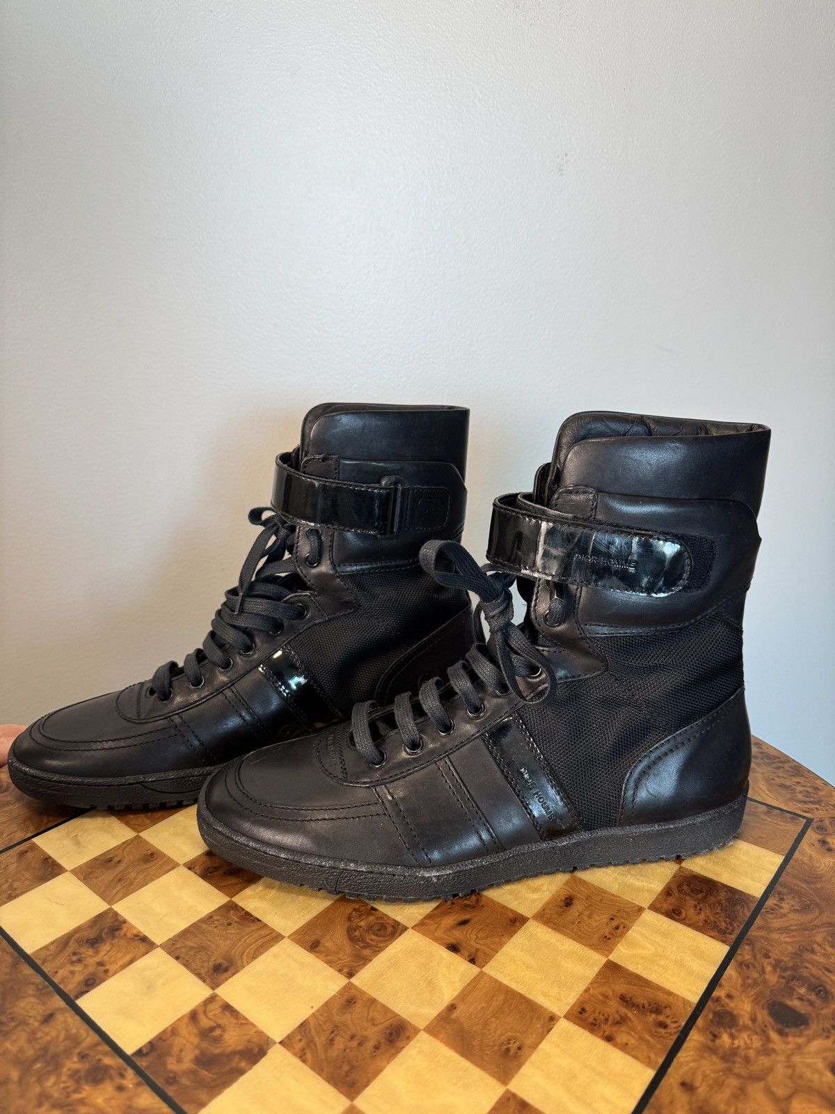 Dior × Hedi Slimane Dior Homme AW04 “VOTC” Zip Up High Top Boxing