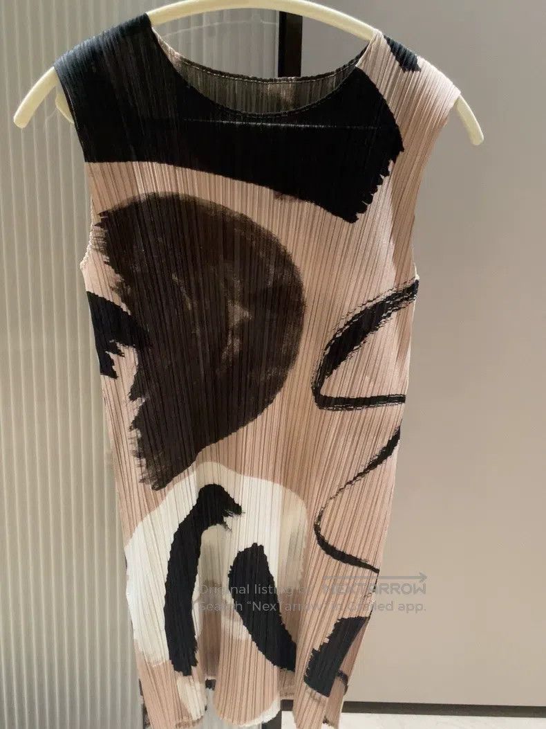 Issey Miyake Issey Miyake Ink Wash Print Sleeveless Dress Size L / US 10 / IT 46 - 3 Thumbnail