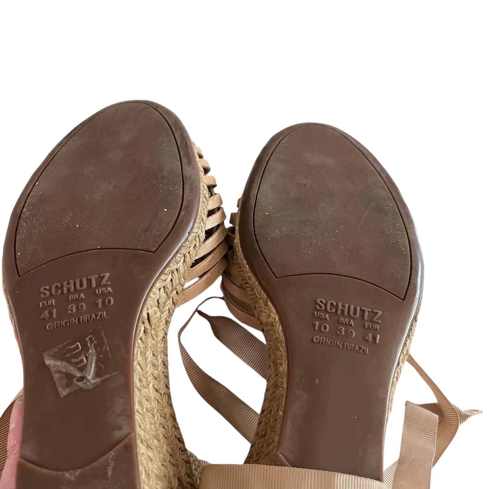 SCHUTZ SCHUTZ Isadora Basketweave Leather Wedge Espadrille Sandals Size US 10 / IT 40 - 8 Thumbnail