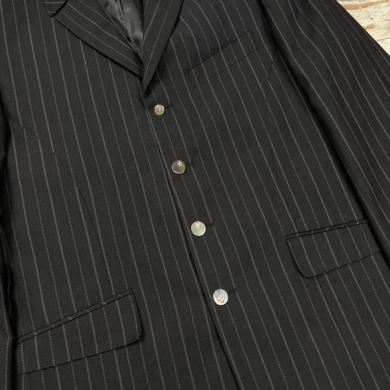 Mugler × Thierry Mugler Thierry Mugler Vintage Wool Striped Man's Blazer Jacket Size 54L - 3 Thumbnail