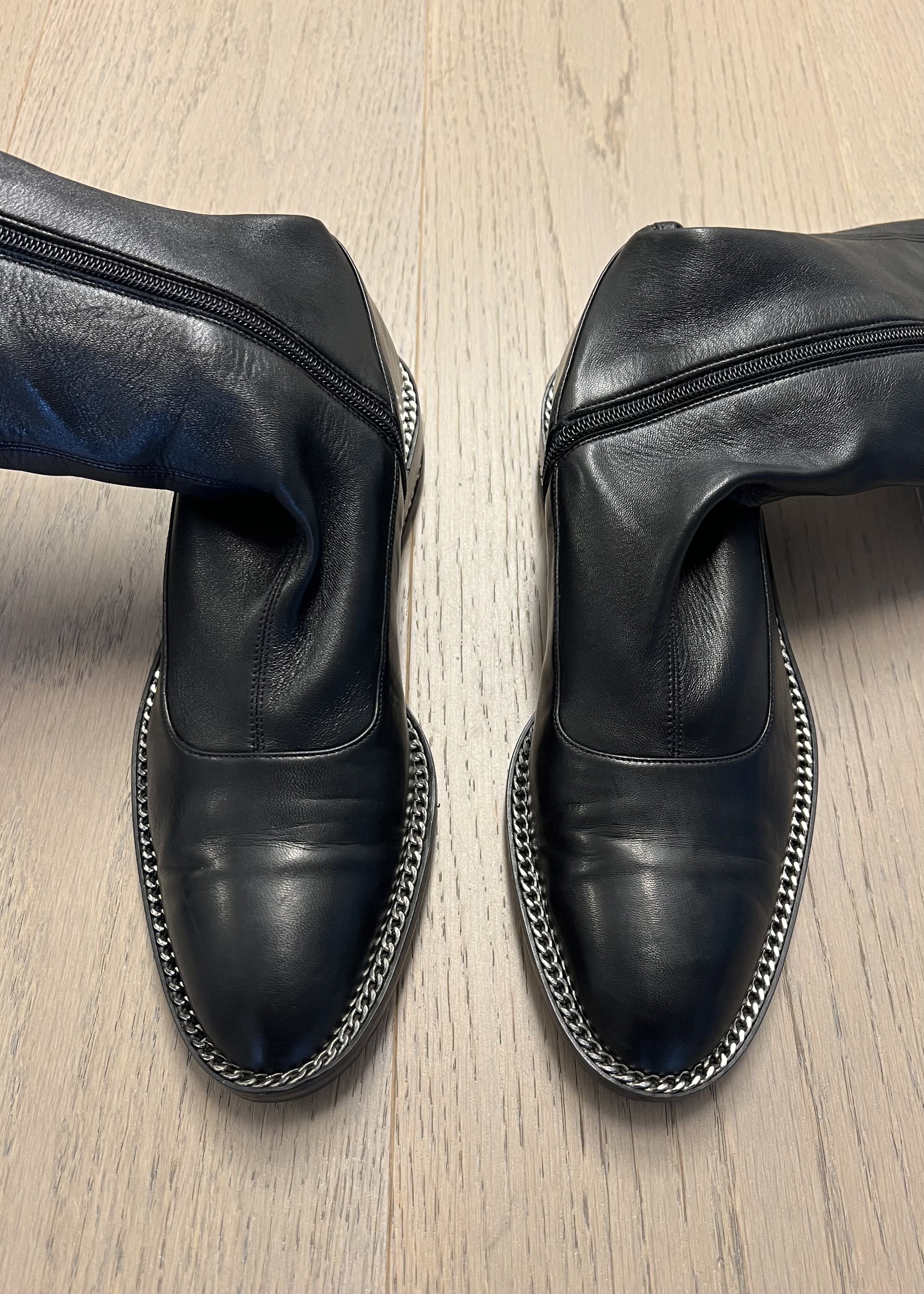 Versace Versace black lamb leather thigh-high boots. Size US 7 / IT 37 - 3 Thumbnail