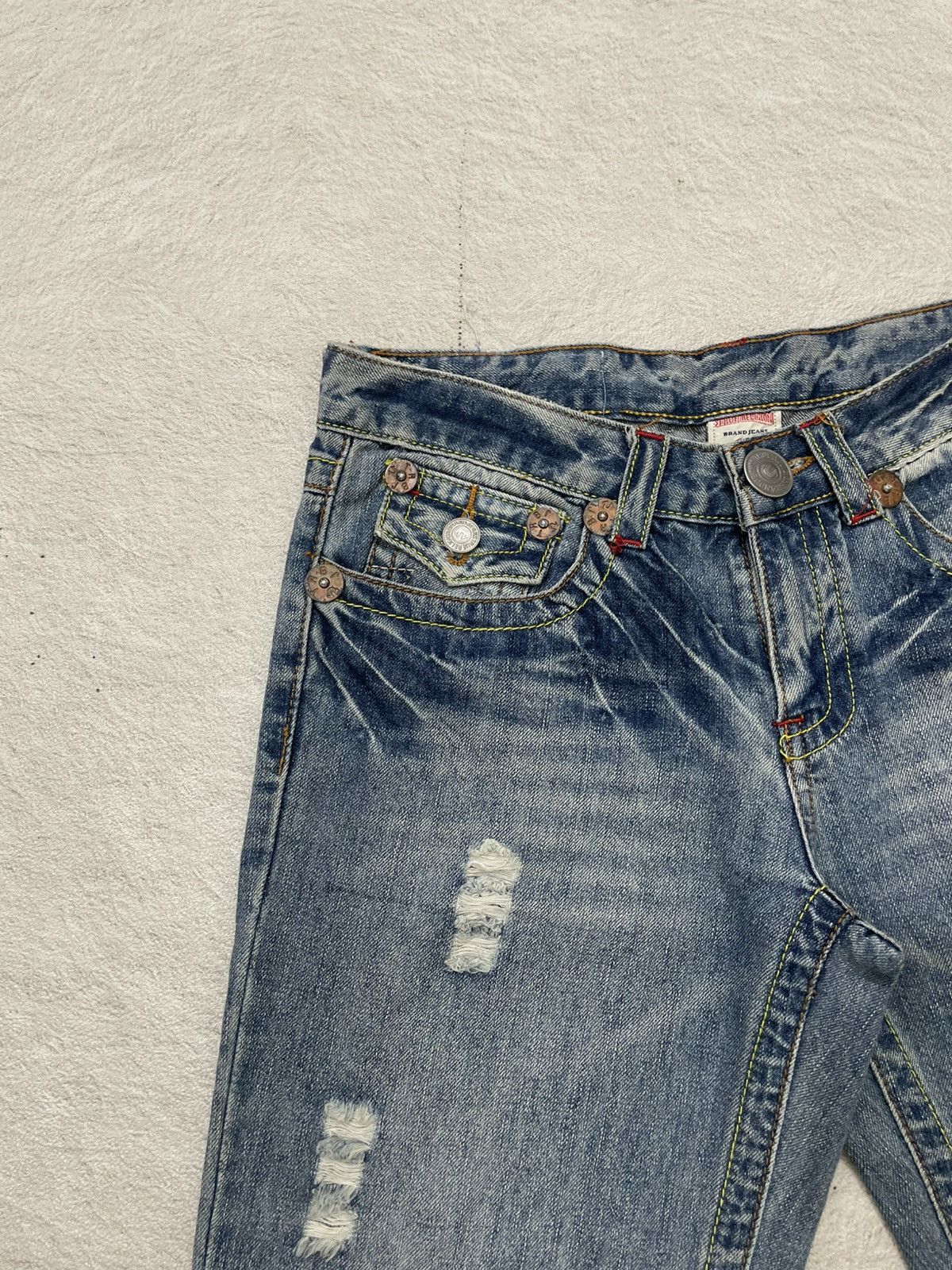 Diesel 2000s True Religion Flare Denim Ripped Wash Jeans ifsix LGB Size 27" / US 4 / IT 40 - 3 Thumbnail