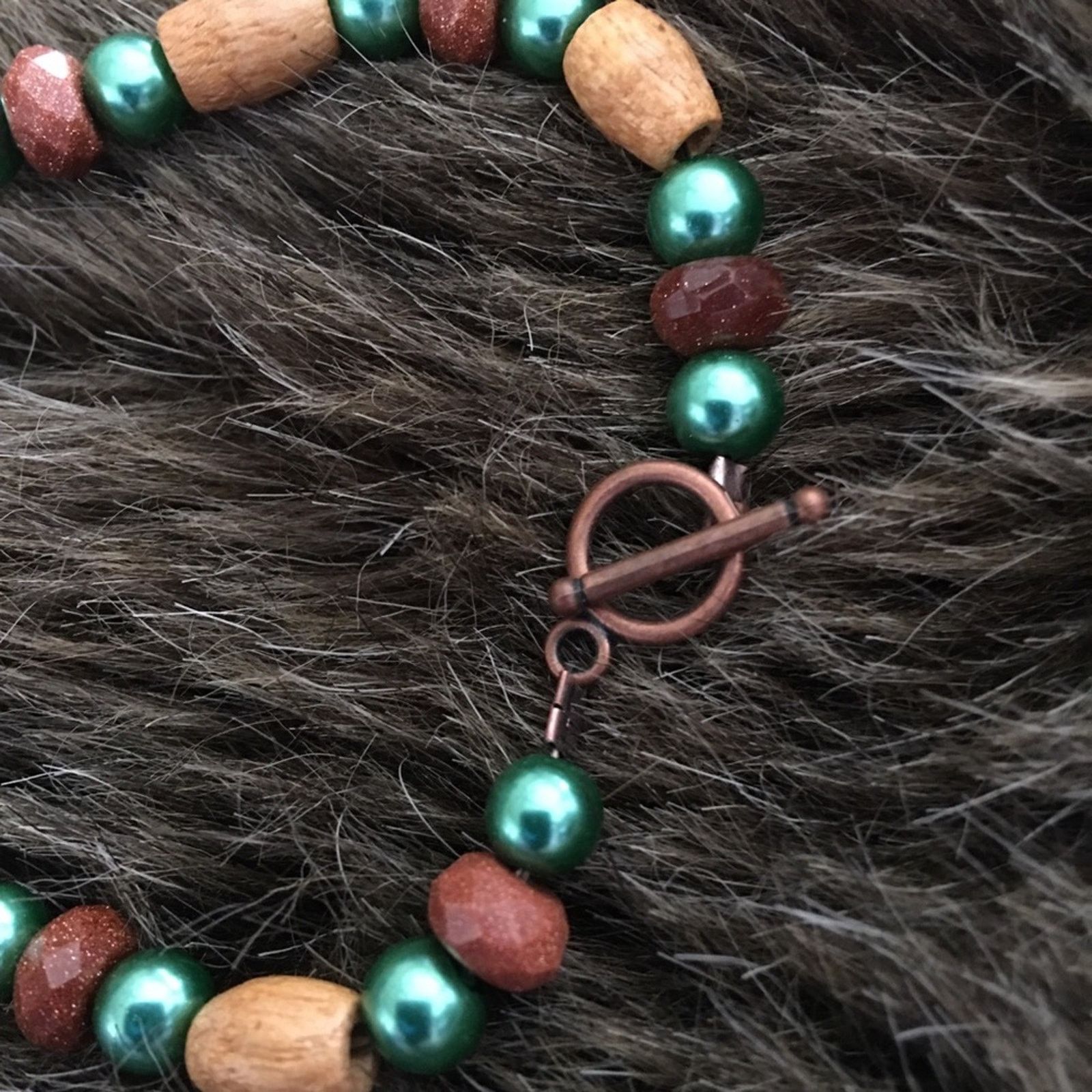 Jewelry Artisan wood and glass bead choker necklace Size ONE SIZE - 7 Thumbnail