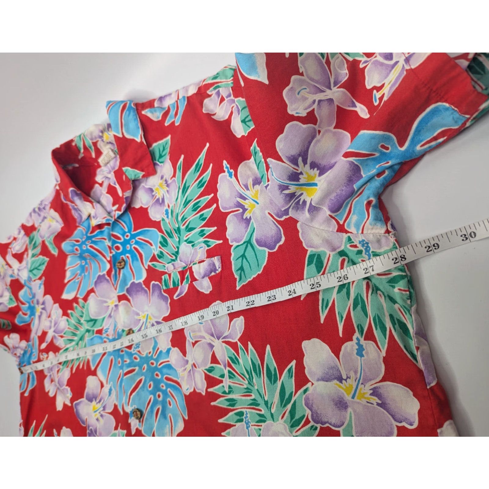 Vintage VTG Barefoot in Paradise Button-Up Shirt Floral Tropical Red 2XL Mens Cotton Short Sleeve Collared 2XL Vintage No Size US XXL / EU 58 / 5 - 4 Thumbnail