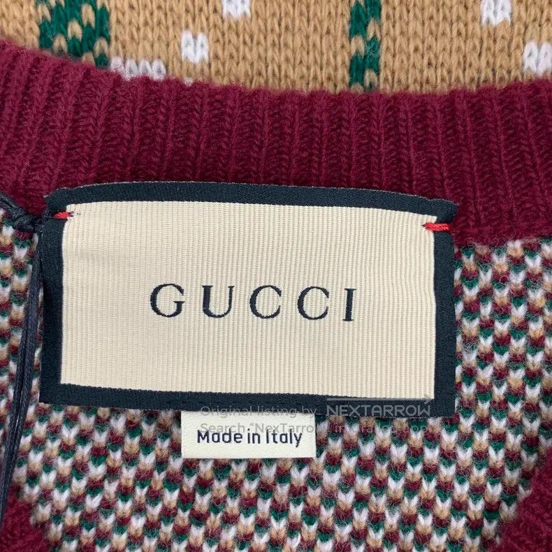 Gucci Gucci Colour block logo jacquard full print wool round nec Size M / US 6-8 / IT 42-44 - 6 Thumbnail
