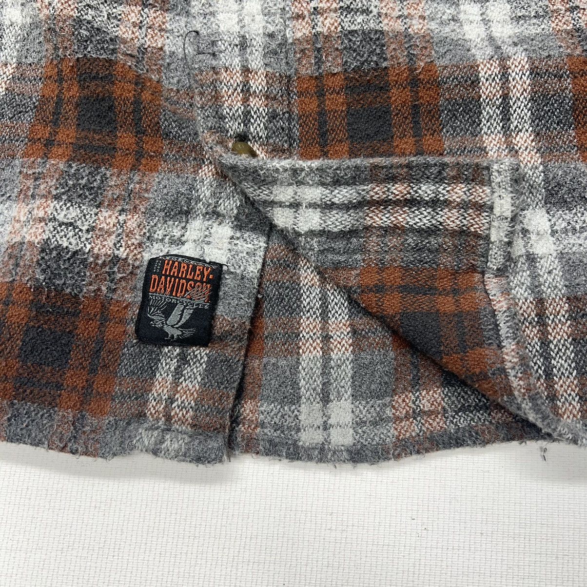 Harley Davidson Harley Davidson Flannel Shirt Brown Button Plaid Motorcycle Size US XXL / EU 58 / 5 - 9 Thumbnail