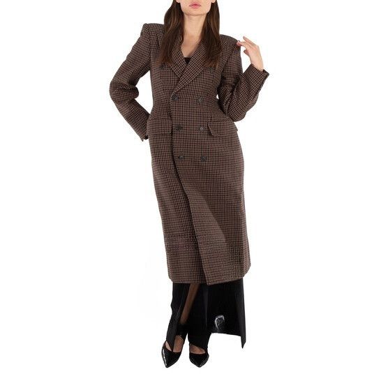 Balenciaga o1bcso1str1124 DB Hourglass Coat in Beige/Brown Size XS / US 0-2 / IT 36-38 - 3 Thumbnail