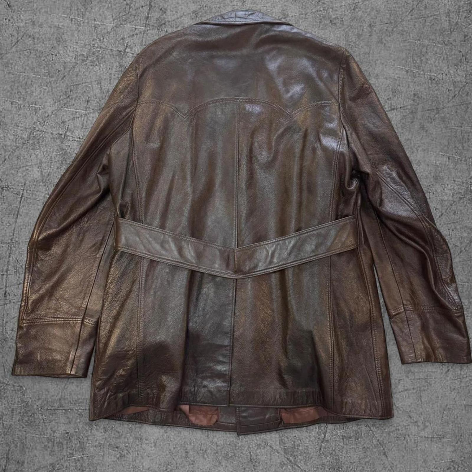 Leather 1970s Mr & Mrs Leather Brown Western Leather Jacket Size US L / EU 52-54 / 3 - 7 Thumbnail