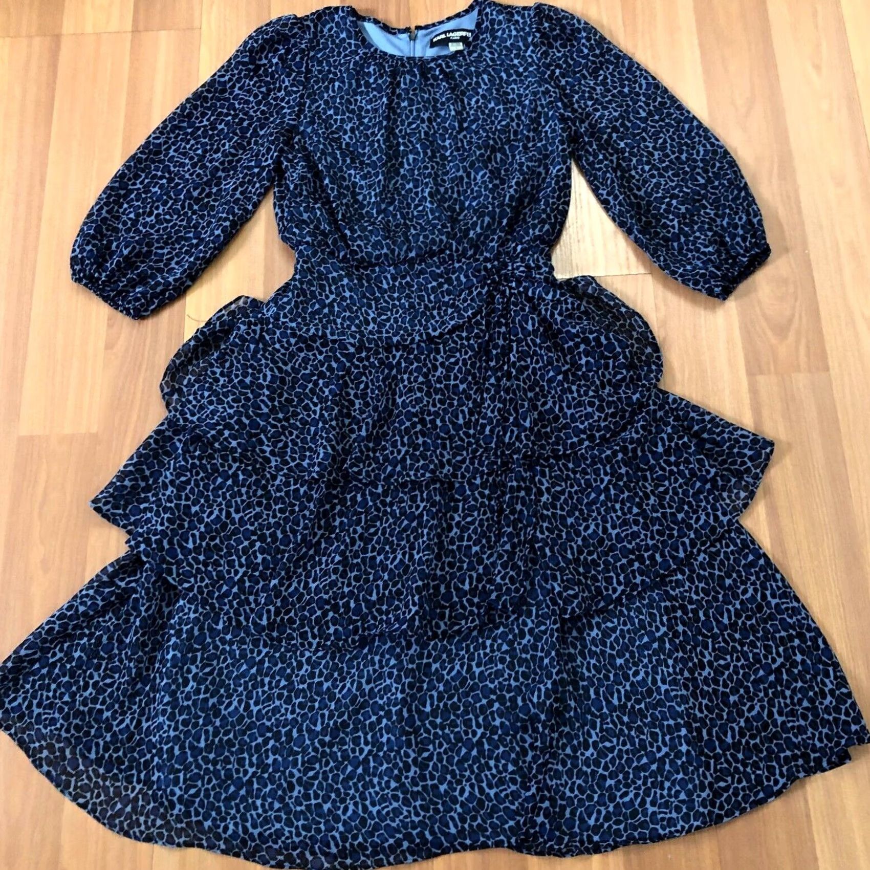 Karl Lagerfeld Karl Lagerfeld MINT Size 2 Women's Tiered Layered Ruffle Full Length Dress Blue Size XS / US 0-2 / IT 36-38 - 7 Thumbnail