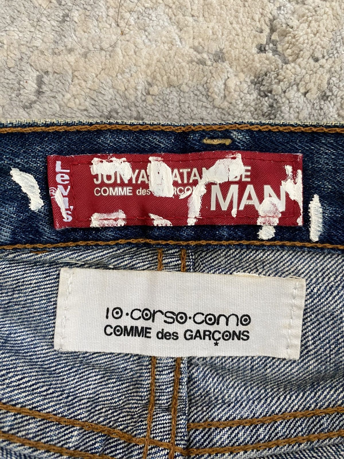 Comme des Garcons Junya Watanabe x Corso Como SS02 Painted Blue Levis Jeans Size US 28 / EU 44 - 4 Thumbnail