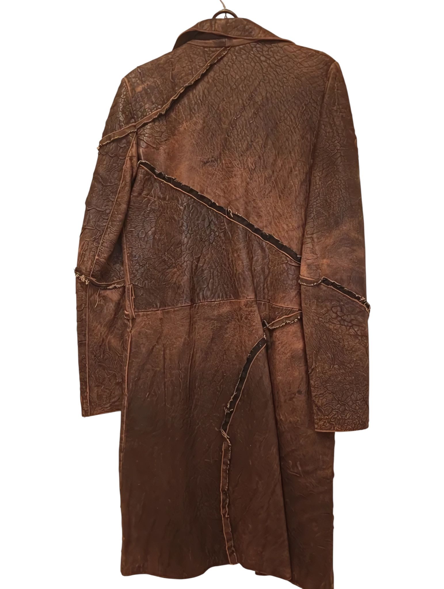 Just Cavalli F/W 2005 RAW CUT LEATHER BLETED COAT Size M / US 6-8 / IT 42-44 - 3 Thumbnail