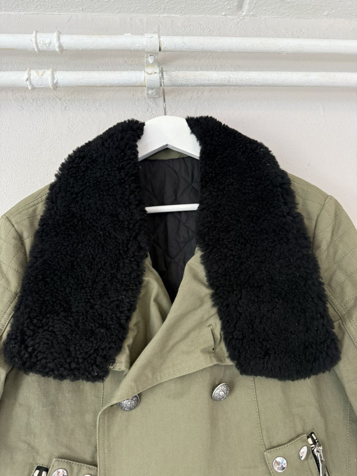 Balmain Military Bomber Jacket with Shearling Collar Size US M / EU 48-50 / 2 - 5 Thumbnail