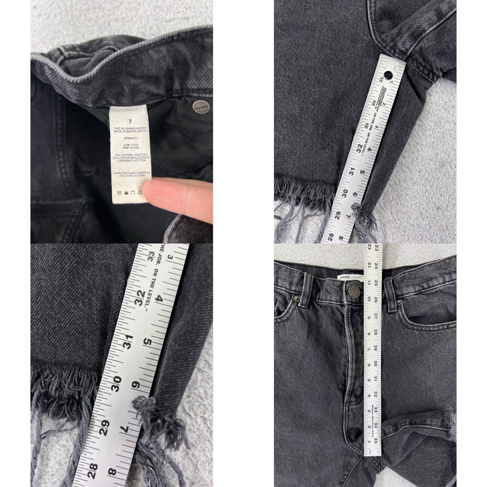 Garage Garage Womens Denim Shorts 27x7 Black 7 Cut-Off High Rise 5-Pocket Button Fly Jeans Denim Shorts, Vintage Garage, Casual Womens Shorts Size 28" / US 6 / IT 42 - 8 Thumbnail