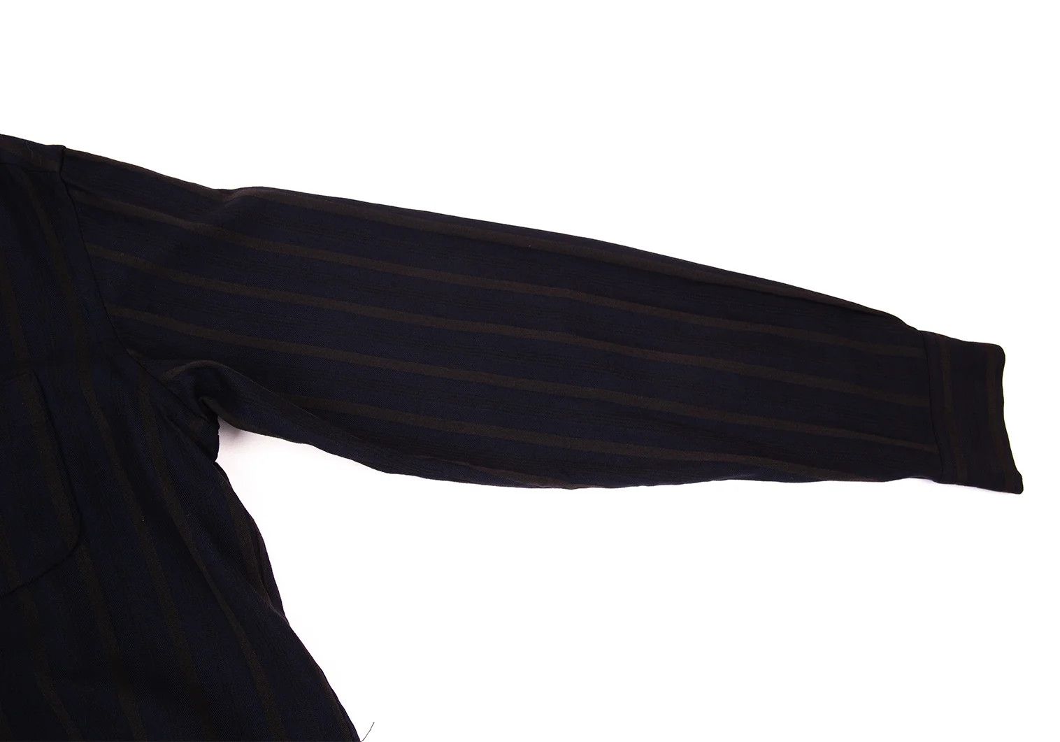 Yohji Yamamoto Yohji Yamamoto Wool Rayon Stripe Shirt Navy Brown M Size US M / EU 48-50 / 2 - 8 Thumbnail