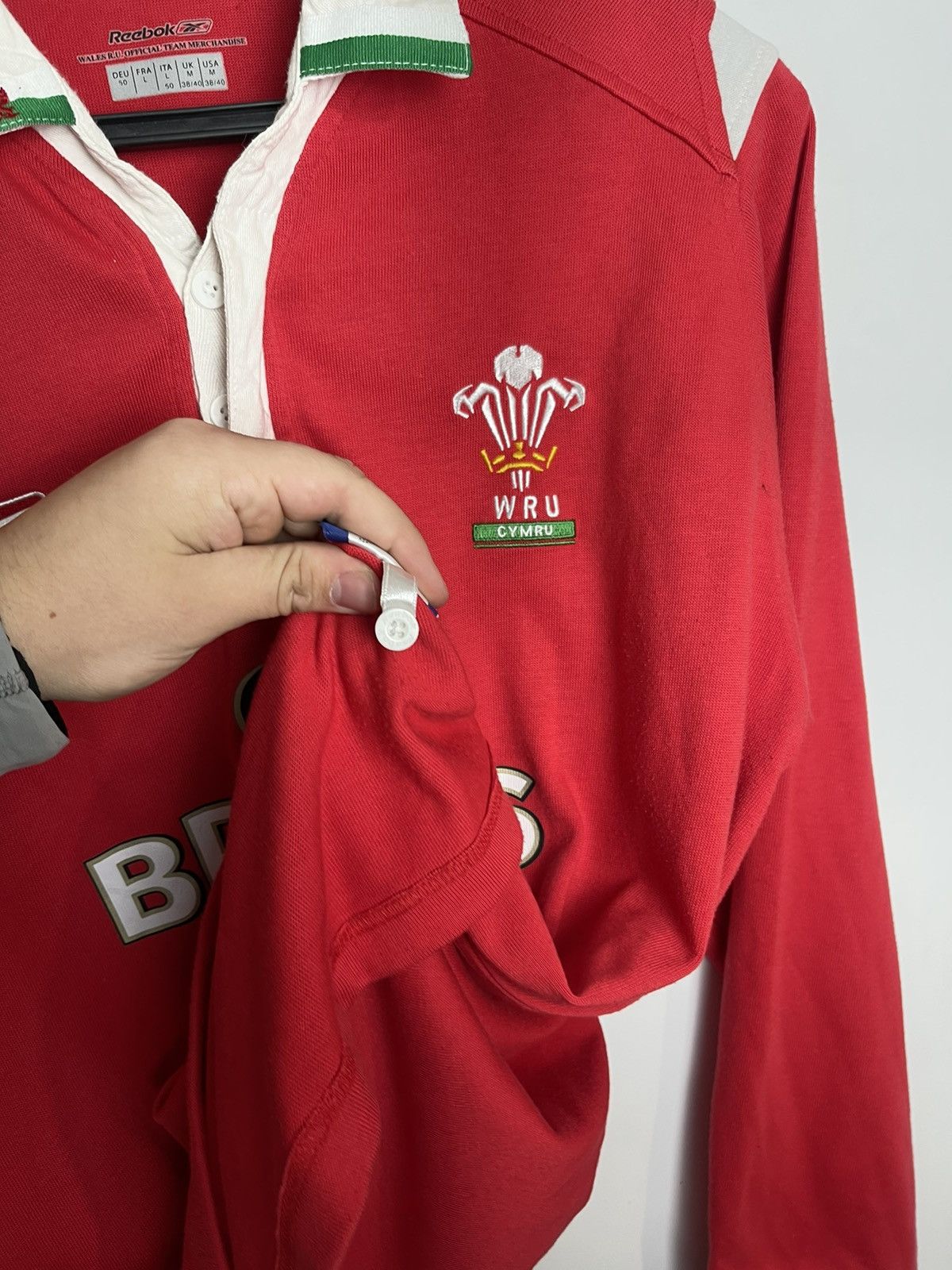 Reebok × Vintage Reebok Wales Brains W.R.U 125 Years Jersey Shirt Men’s Sz M Size US M / EU 48-50 / 2 - 8 Thumbnail