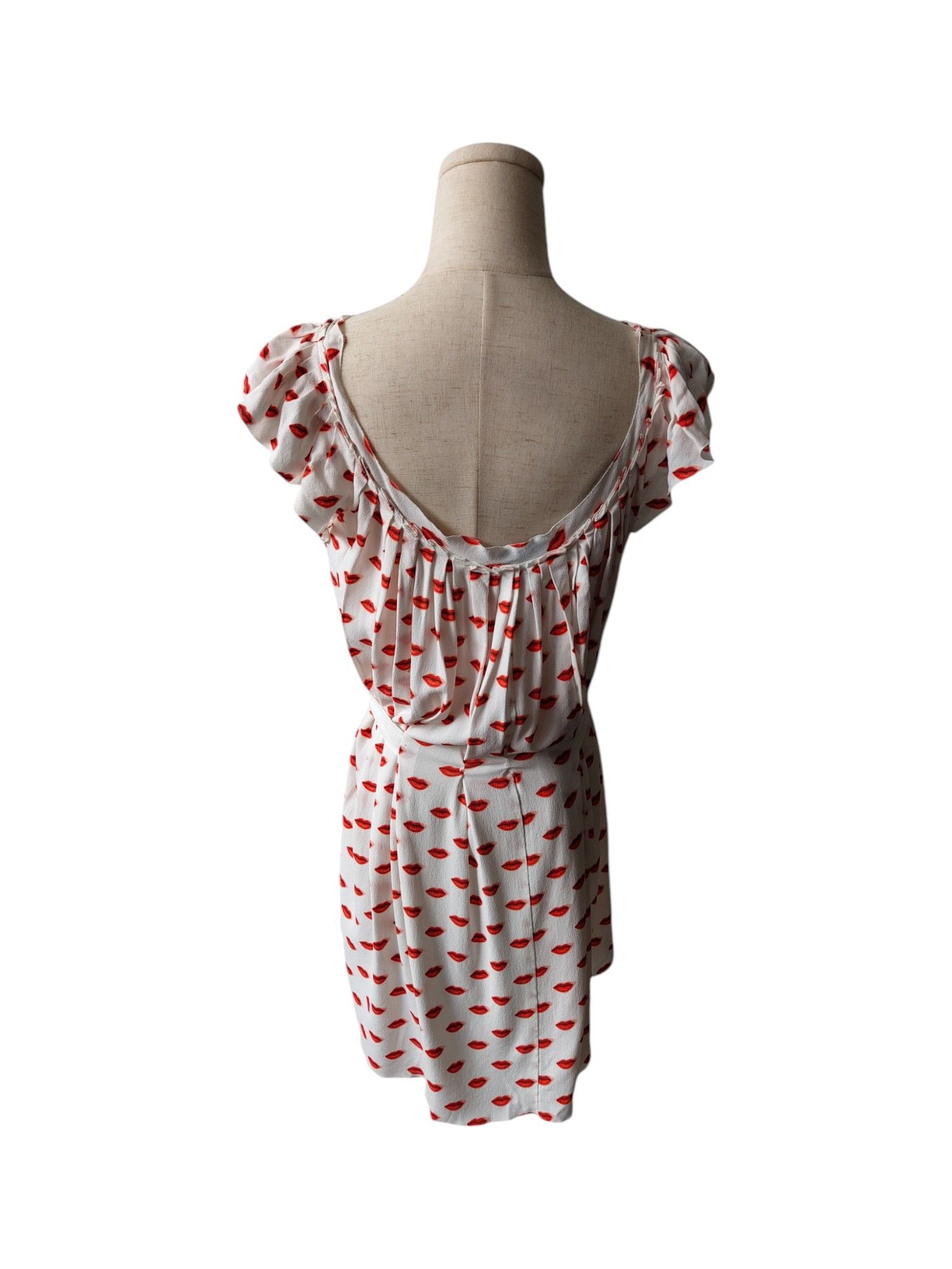 Prada Beige Dress With Overall Lips Pattern Size XS / US 0-2 / IT 36-38 - 2 Thumbnail