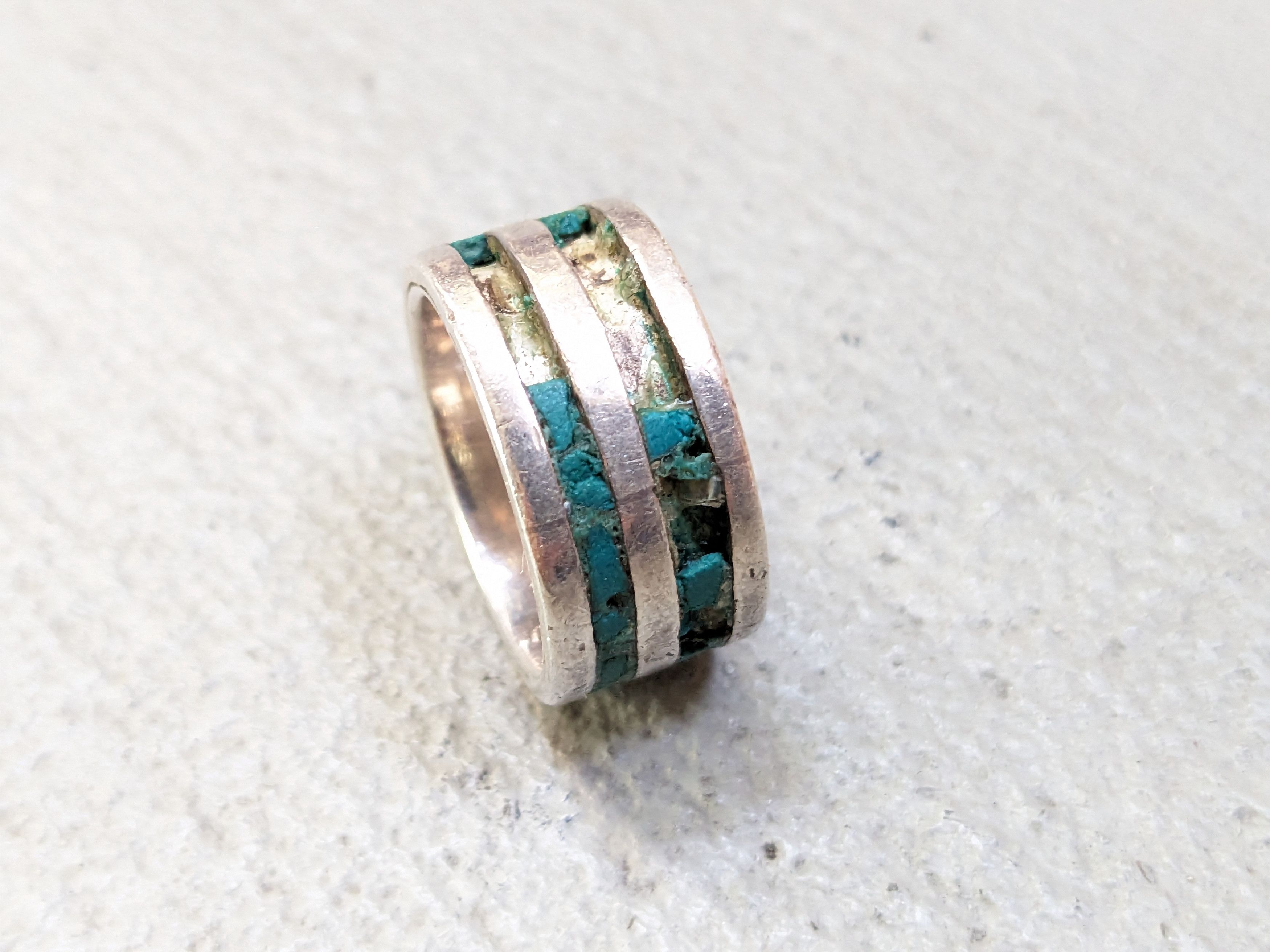 Jewelry Sterling Silver Ring Green Turquoise Size 6.25 Southwestern Size ONE SIZE - 6 Thumbnail