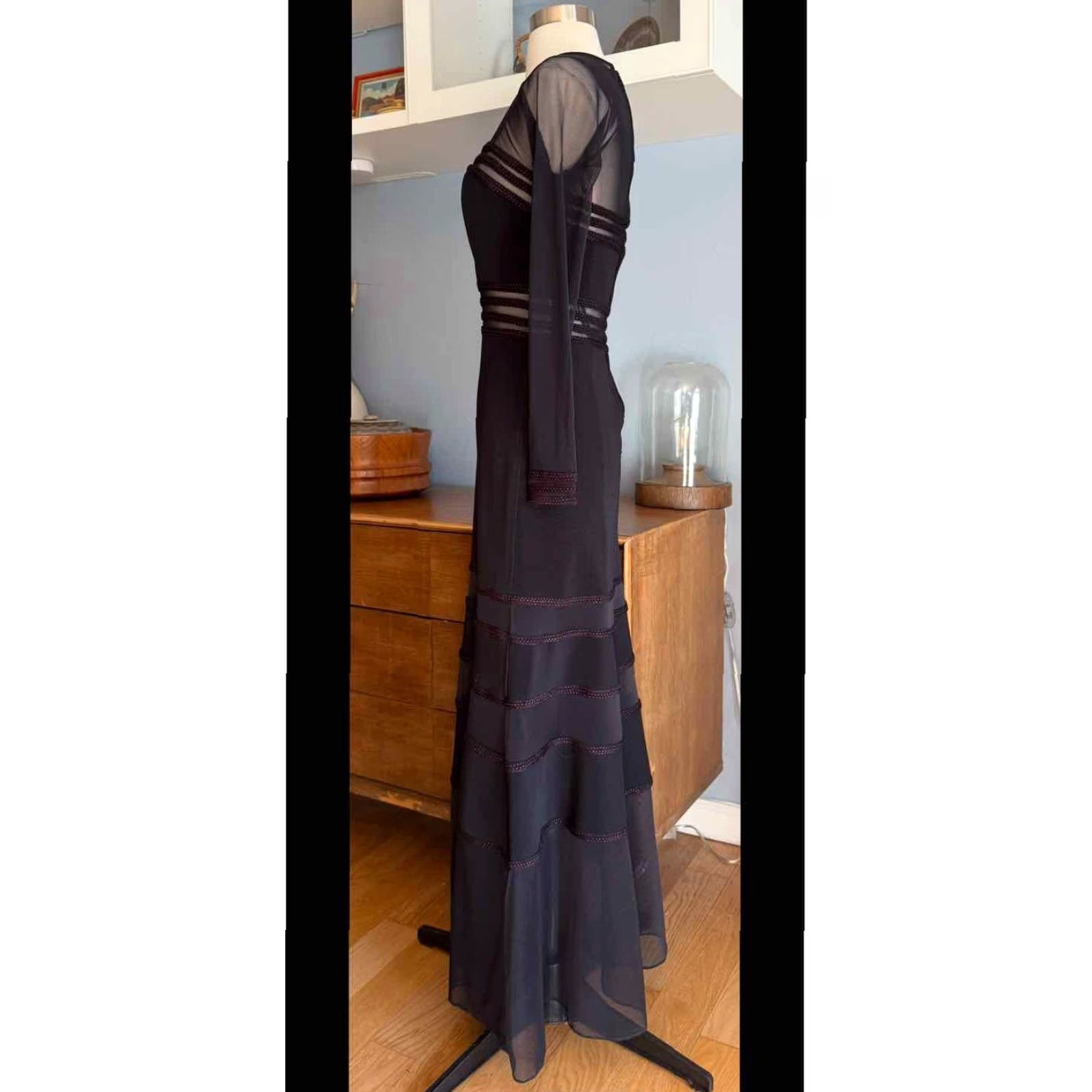 Vintage VINTAGE Cache Formal Gown Maxi Dress Bodycon Black S 1990s 2000s 90s Clubwear Wedding Paris Gothic Rock Size S / US 4 / IT 40 - 2 Thumbnail
