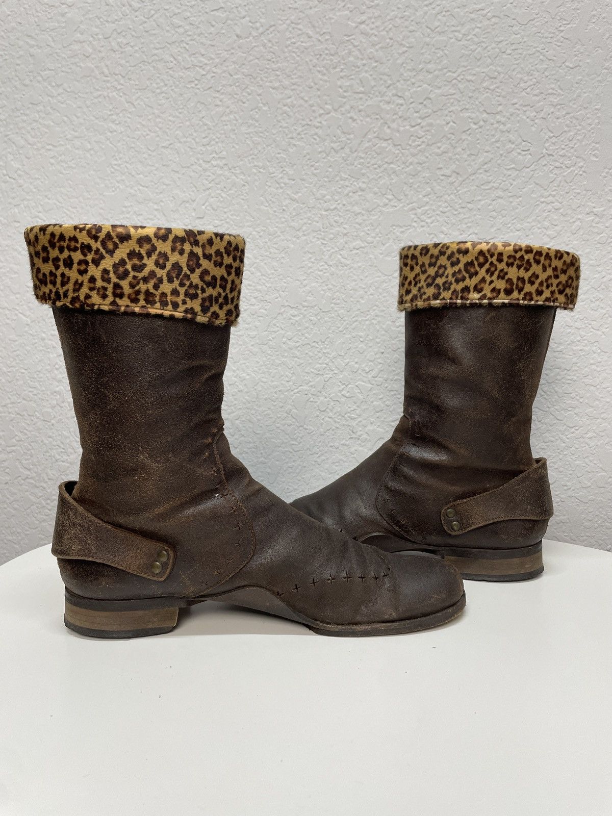 If Six Was Nine AS 98 Vibe Artisan Black Leather Side Zip Ankle Biker Boots Size US 6.5 / EU 39-40 - 3 Thumbnail