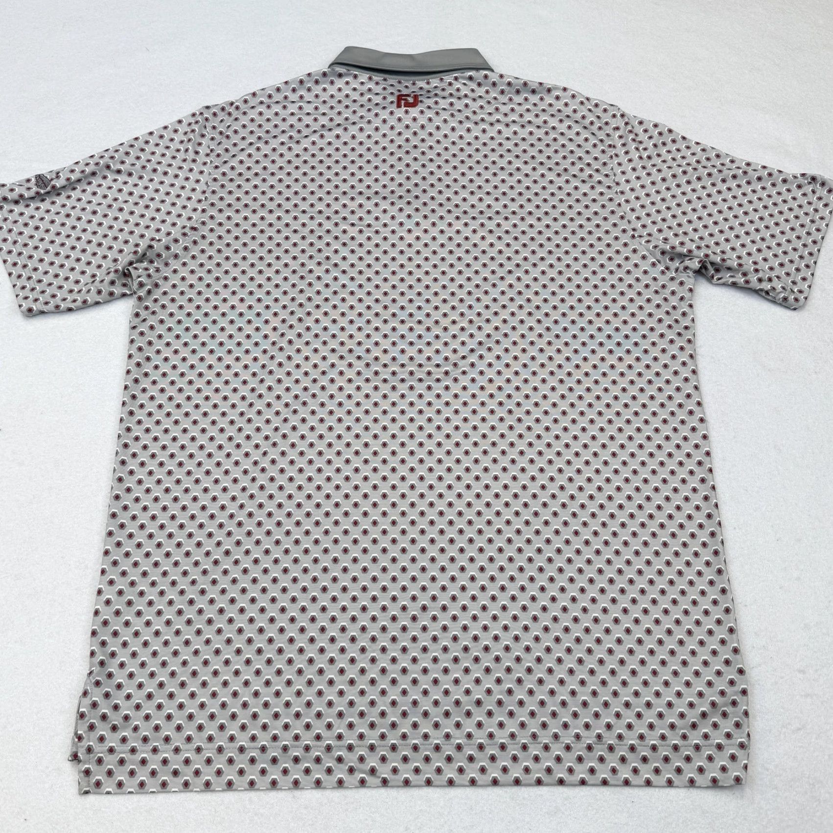 Footjoy FootJoy Polo Shirt Mens Large Gray Geometric Leaf Logo Golf Performance Size US L / EU 52-54 / 3 - 5 Thumbnail