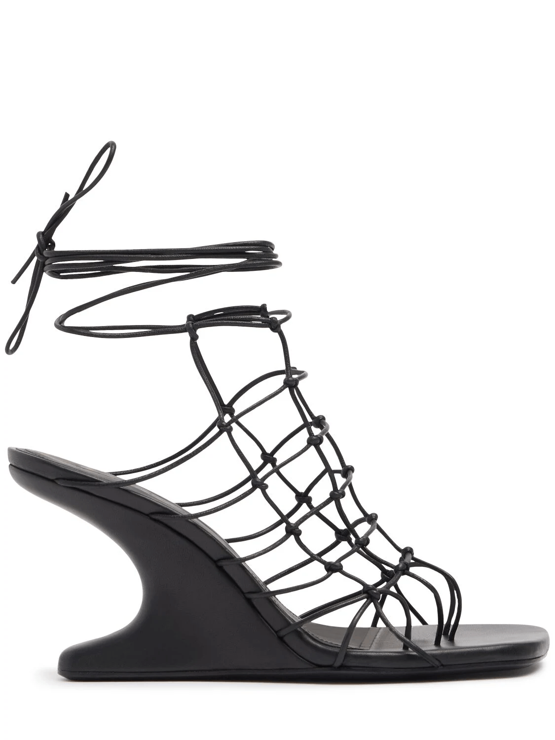 Rick Owens Hollywood Web Cantilever Black 80mm Sandals