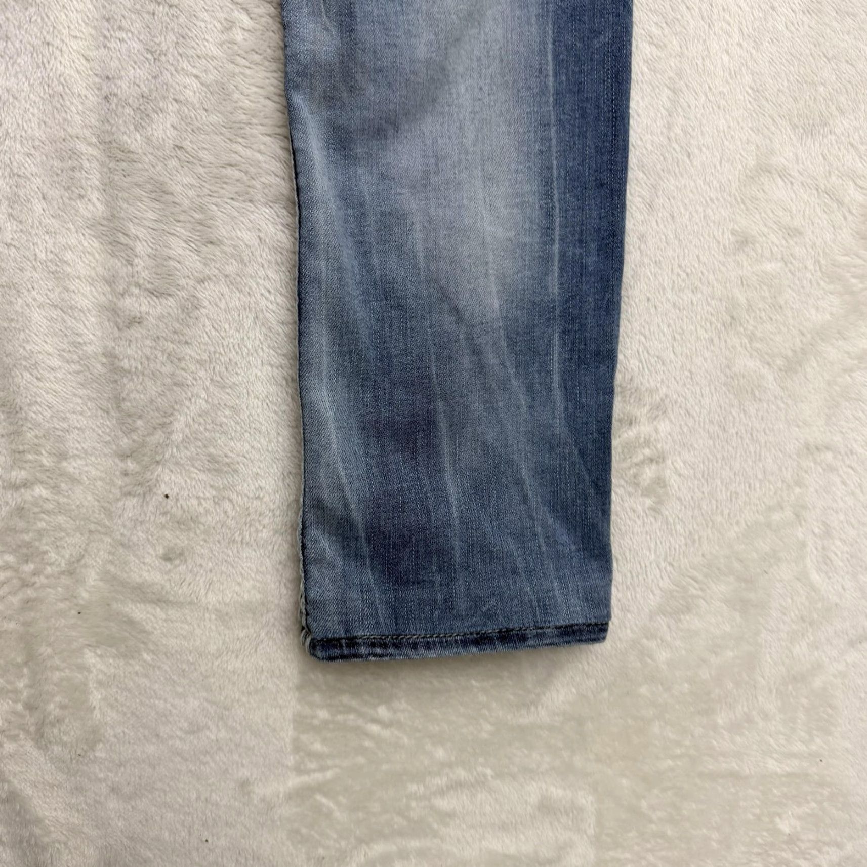 Vintage VINTAGE Rock Revival Nancy Jeans Womens 26x30 Blue Straight Distressed Embellished Denim Size 42" / US 20 - 4 Thumbnail