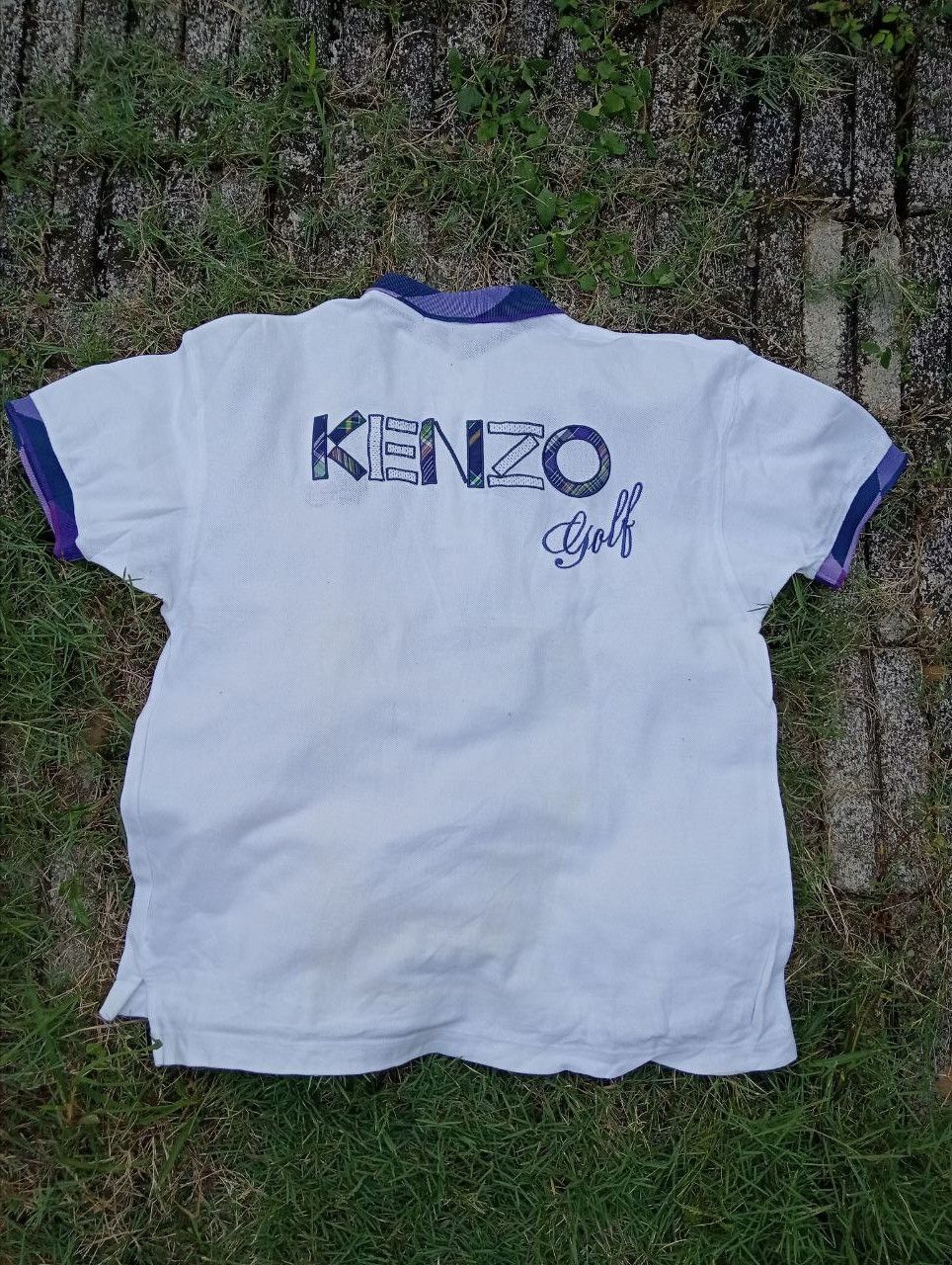 Vintage Kenzo Golf Spellout Big Logo Polo Shirt