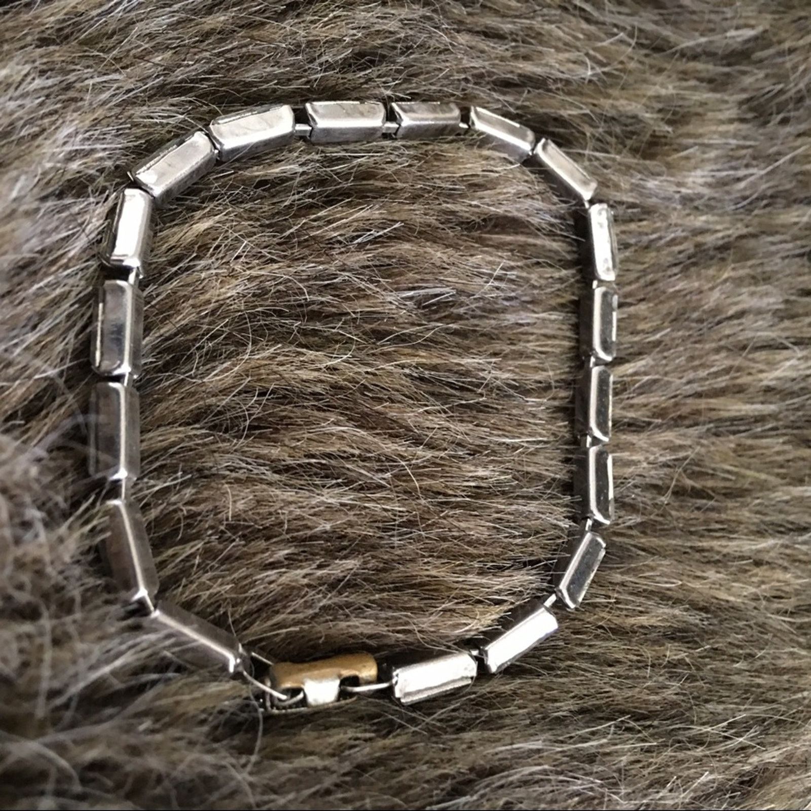 Vintage Vintage 50s clear baguette rhinestone bracelet Size ONE SIZE - 4 Thumbnail