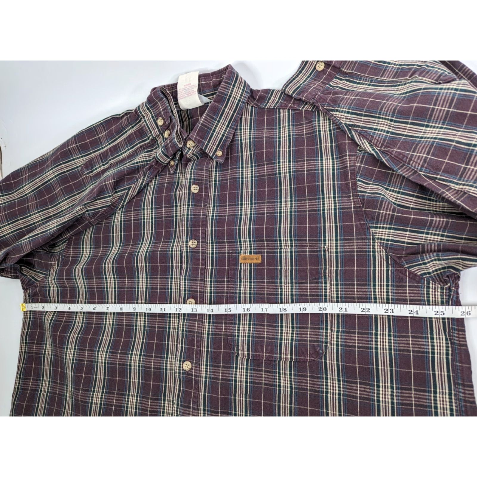 Carhartt VINTAGE Carhartt Shirt Mens Large Plaid Blue Cotton Denim Button-Up 90s Outdoor Western Workwear Size US L / EU 52-54 / 3 - 6 Thumbnail
