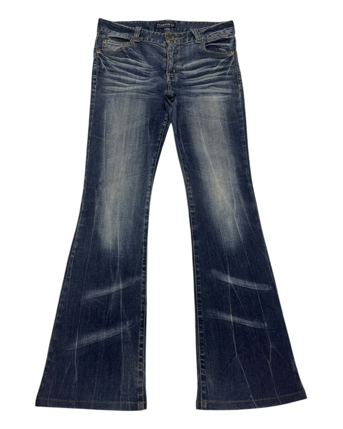Hysteric Glamour × If Six Was Nine × Tornado Mart FLARE💥VTG FLAPPER WHISKER FLARED DENIM JEANS DIOR STYLE Size US 31 - 5 Thumbnail
